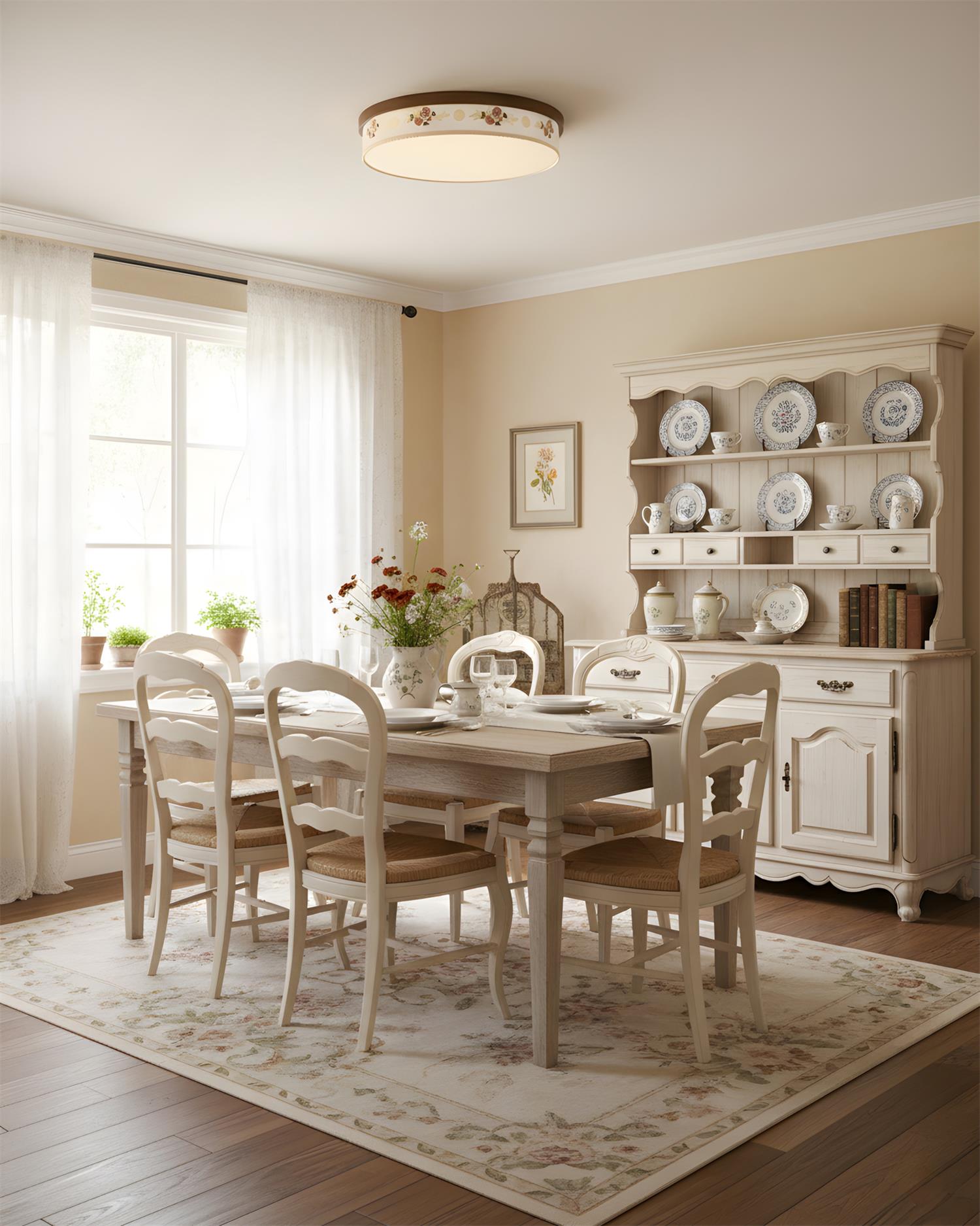Verona Floral Wood Ceiling Lamp