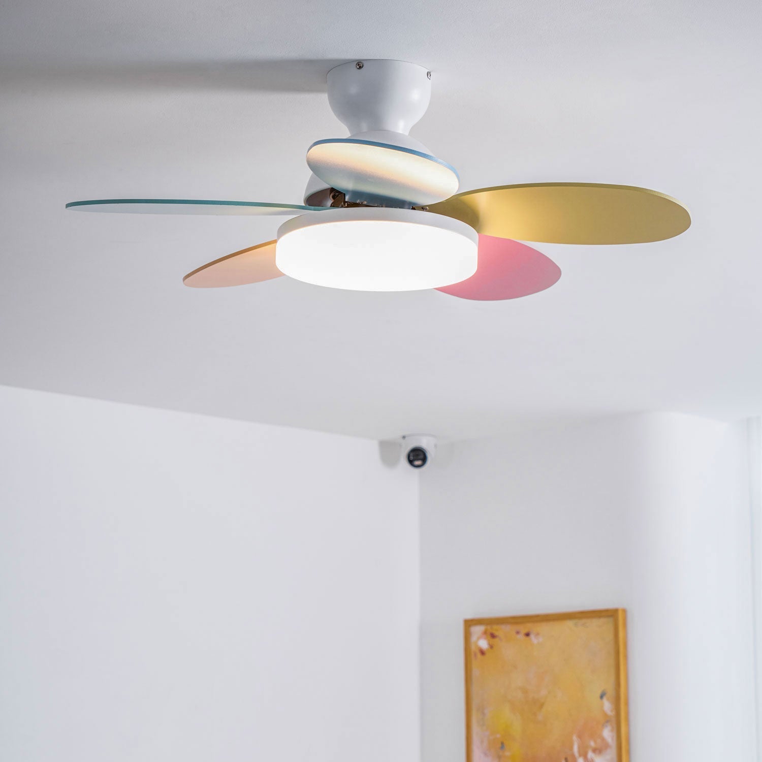 Liora Colorful Glass Kids Ceiling Fan Light - Blowlighting