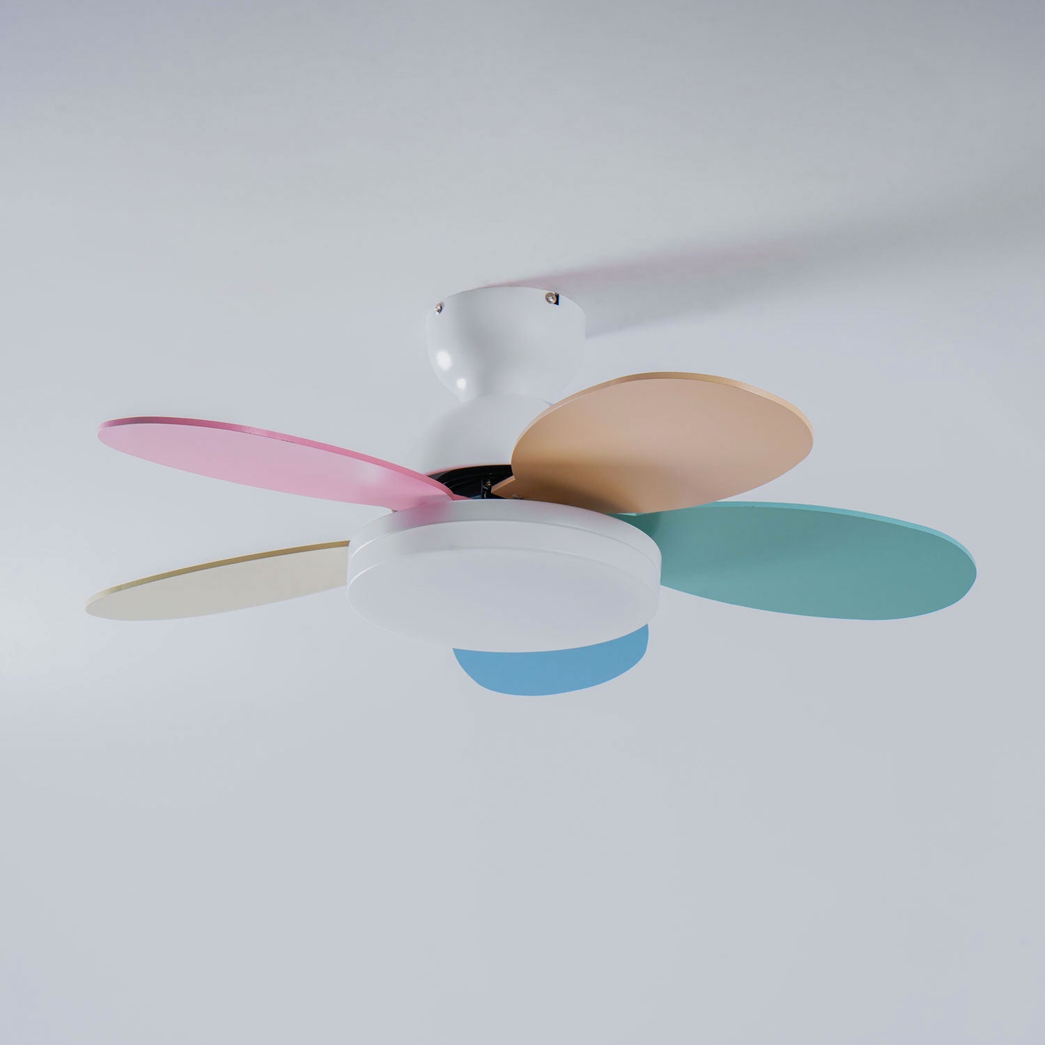 Liora Colorful Glass Kids Ceiling Fan Light - Blowlighting