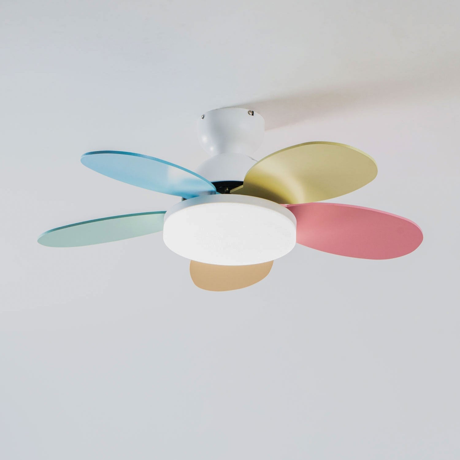 Liora Colorful Glass Kids Ceiling Fan Light - Blowlighting