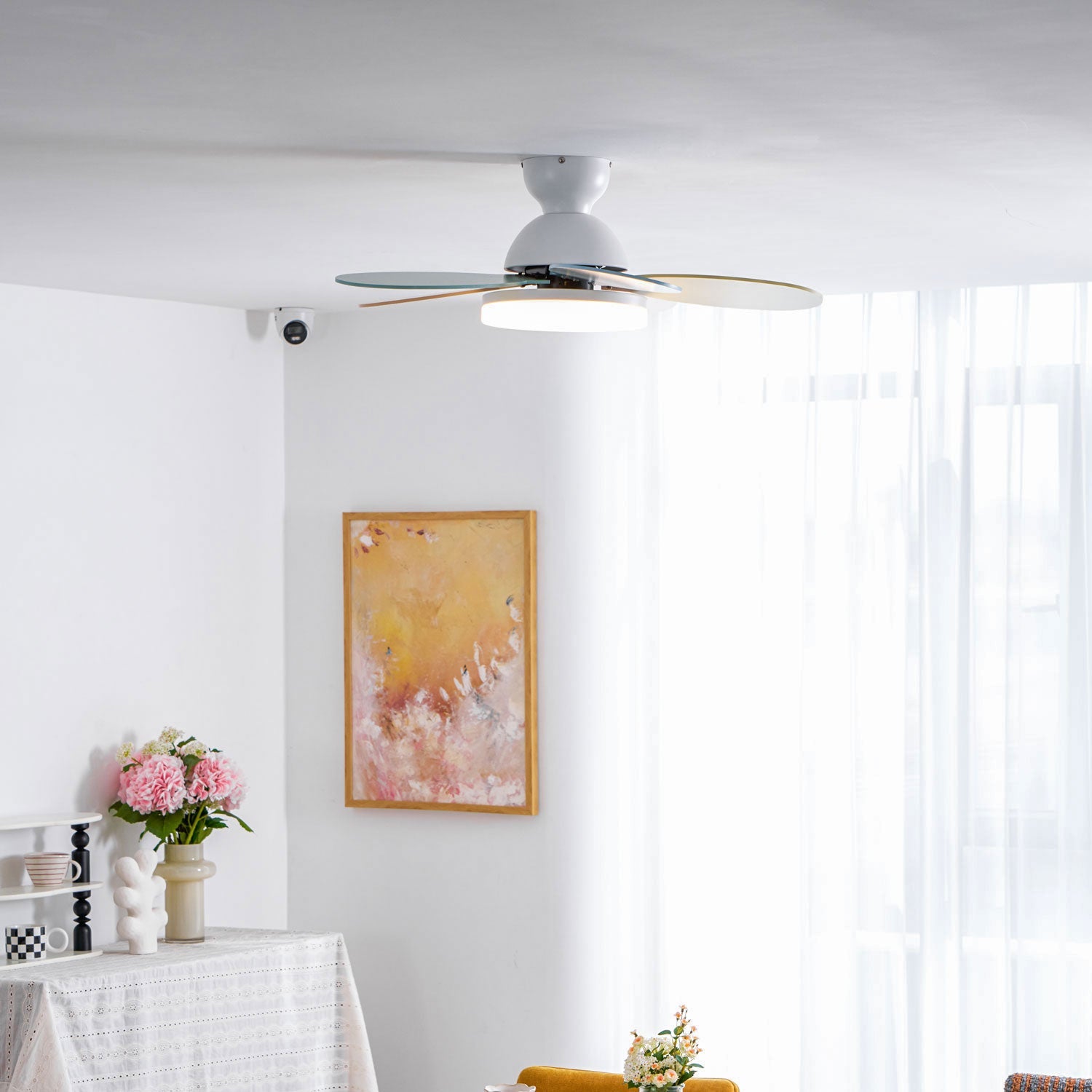 Liora Colorful Glass Kids Ceiling Fan Light - Blowlighting