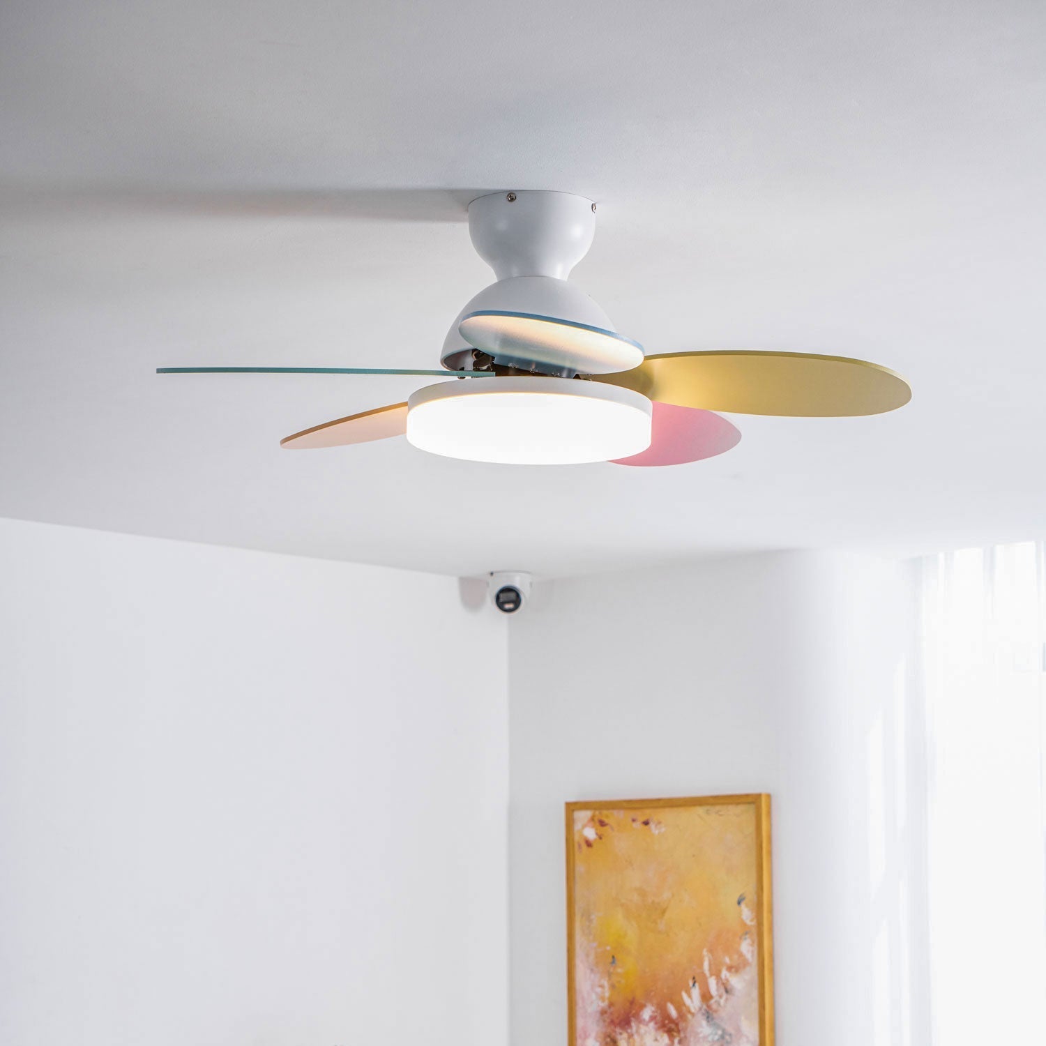 Liora Colorful Glass Kids Ceiling Fan Light - Blowlighting