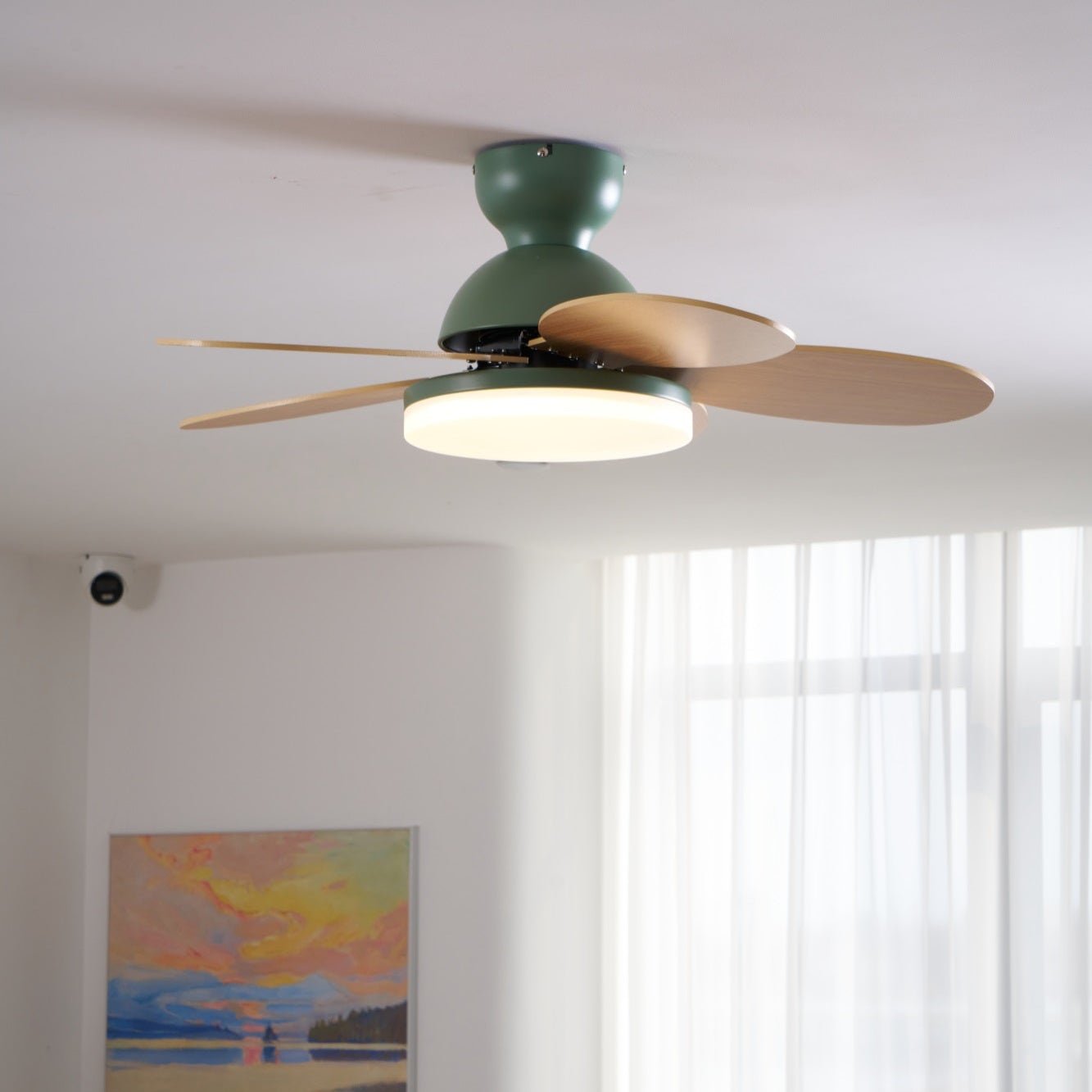 Liora Colorful Glass Kids Ceiling Fan Light - Blowlighting