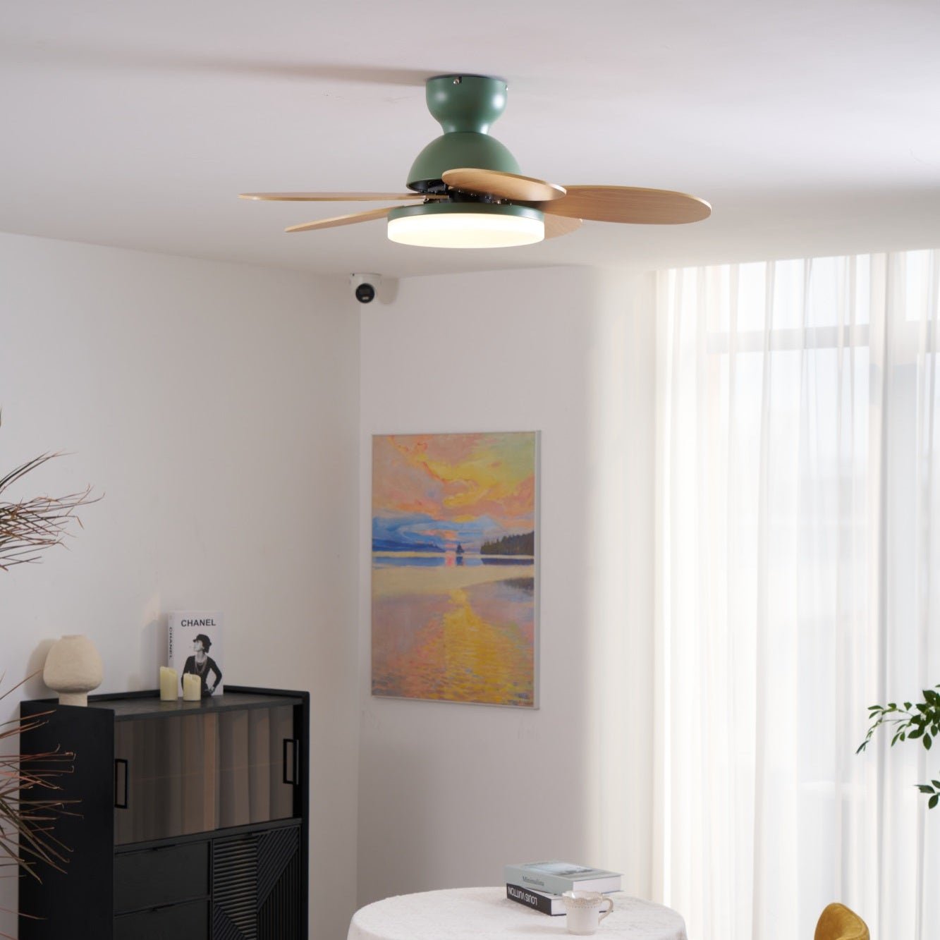Liora Colorful Glass Kids Ceiling Fan Light - Blowlighting
