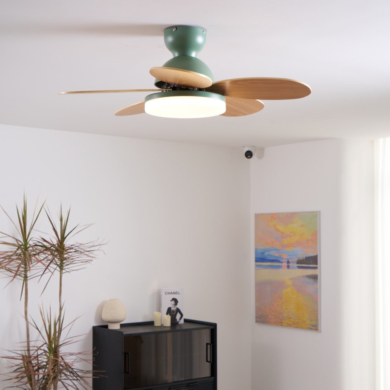 Liora Colorful Glass Kids Ceiling Fan Light - Blowlighting