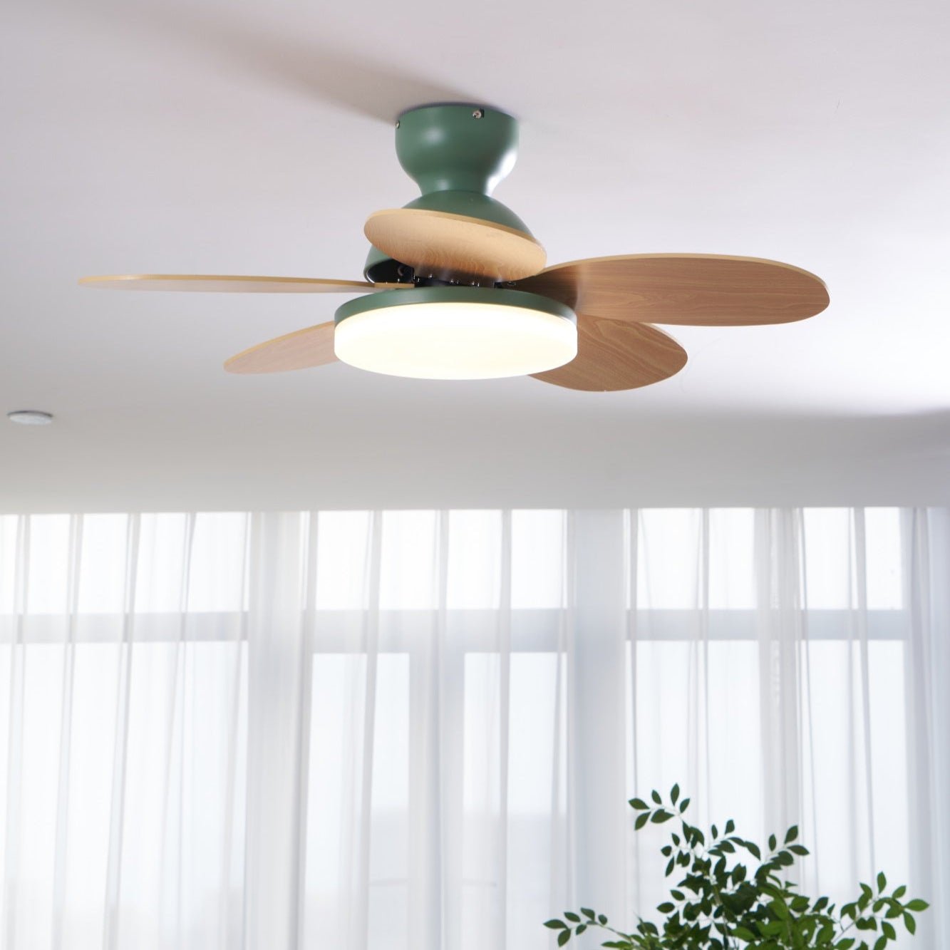 Liora Colorful Glass Kids Ceiling Fan Light - Blowlighting