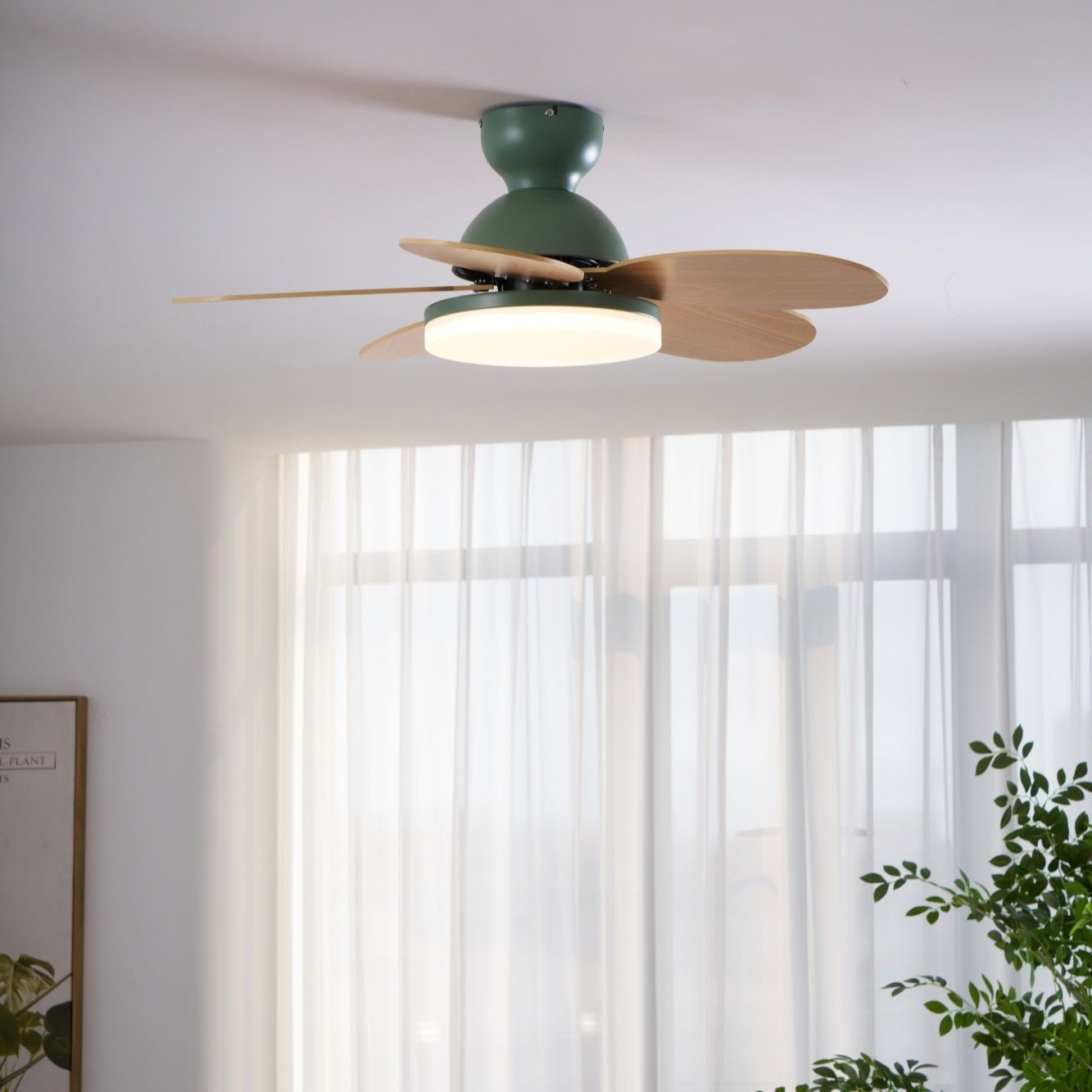 Liora Colorful Glass Kids Ceiling Fan Light - Blowlighting
