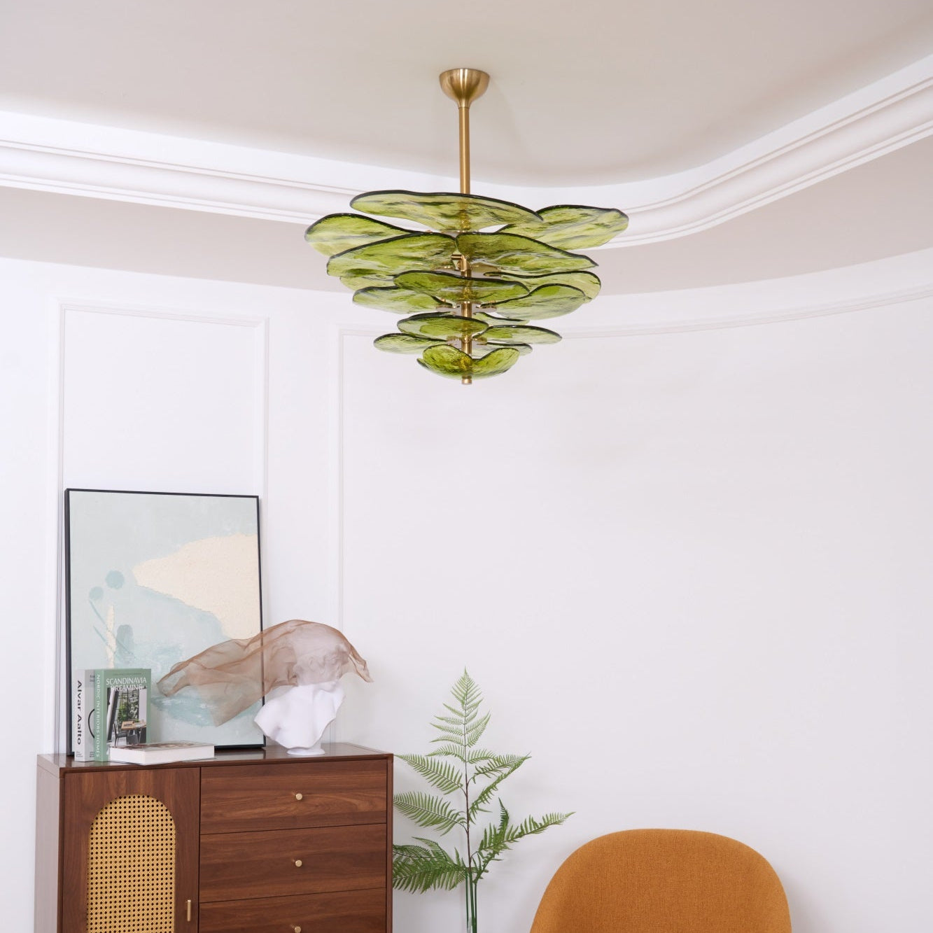 Aurora Chandelier Gold Murano Glass Petal Luxury - Blowlighting