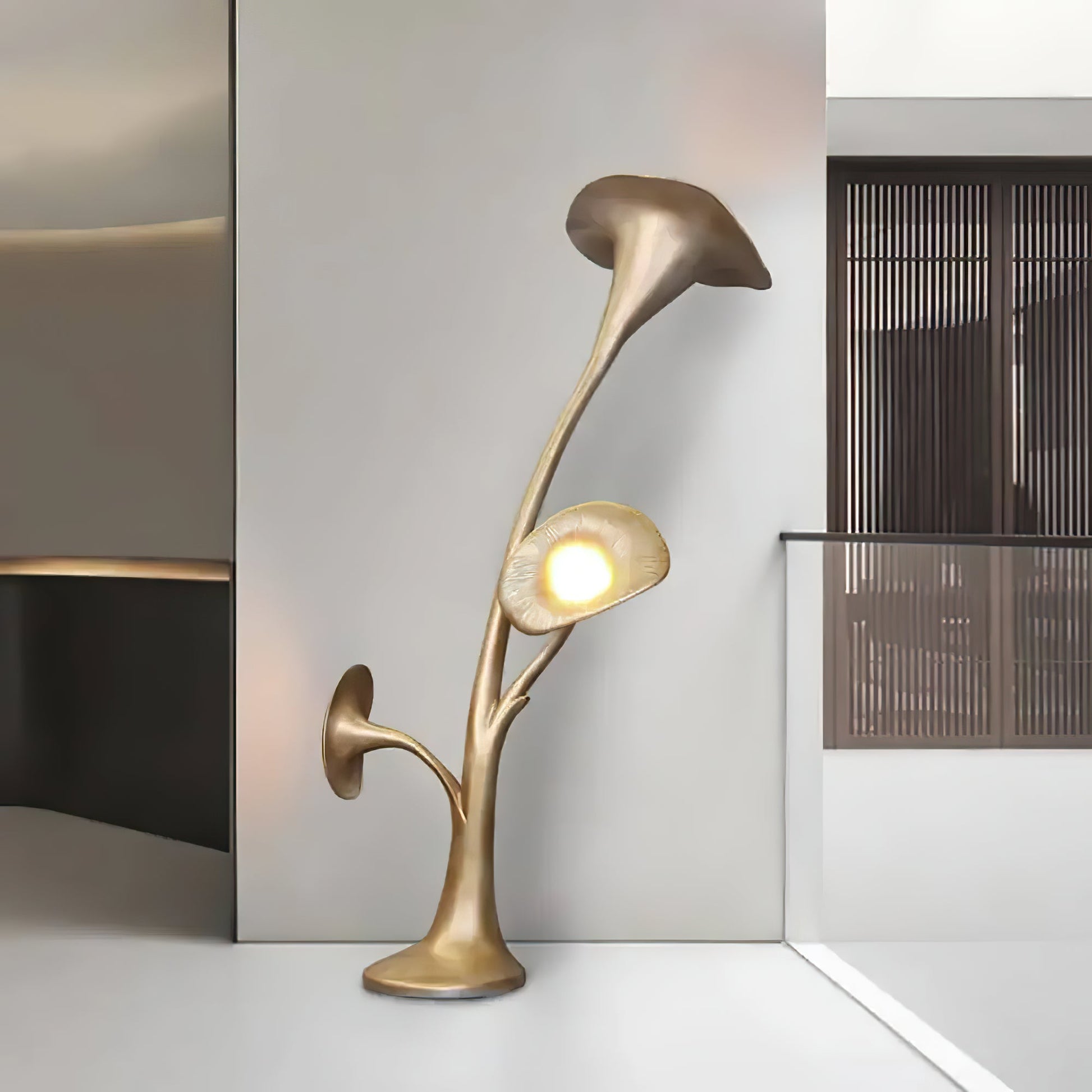 Esole Floral Brass Floor Lamp - Blowlighting