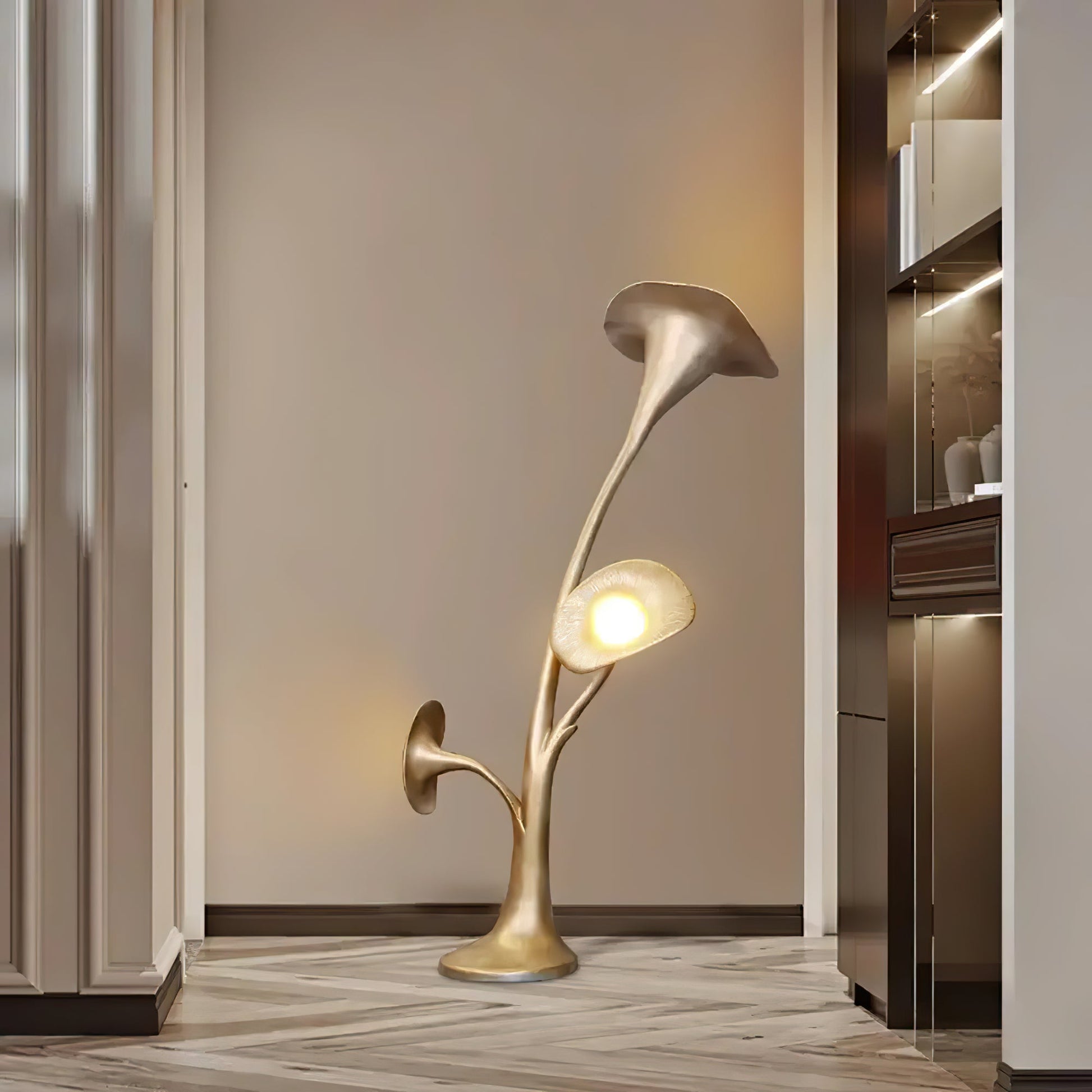 Esole Floral Brass Floor Lamp - Blowlighting