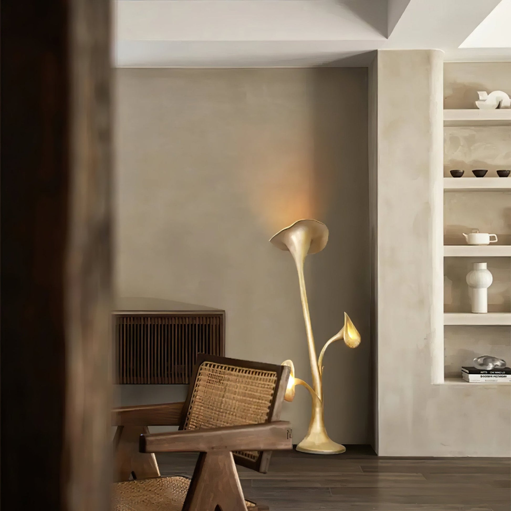 Esole Floral Brass Floor Lamp - Blowlighting
