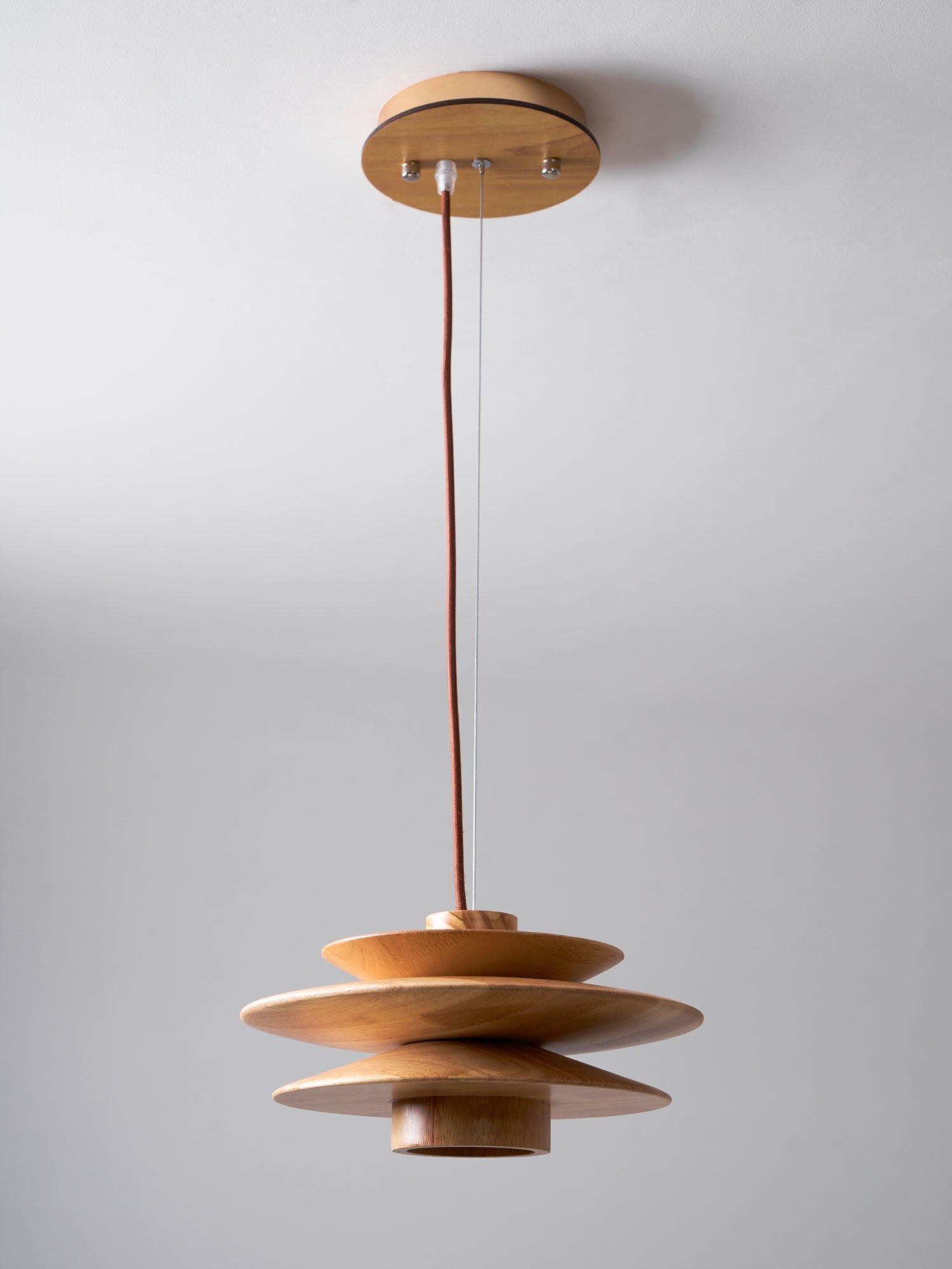 Cascade Wooden Disc Pendant Lamp - Blowlighting