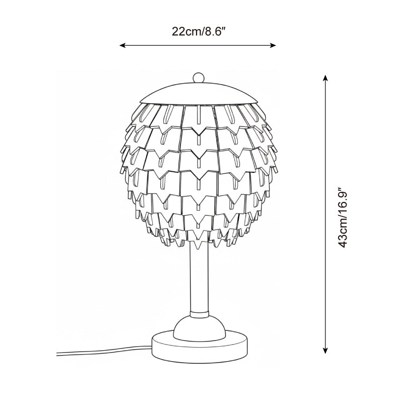 Pinecone Organic Wood Table Light