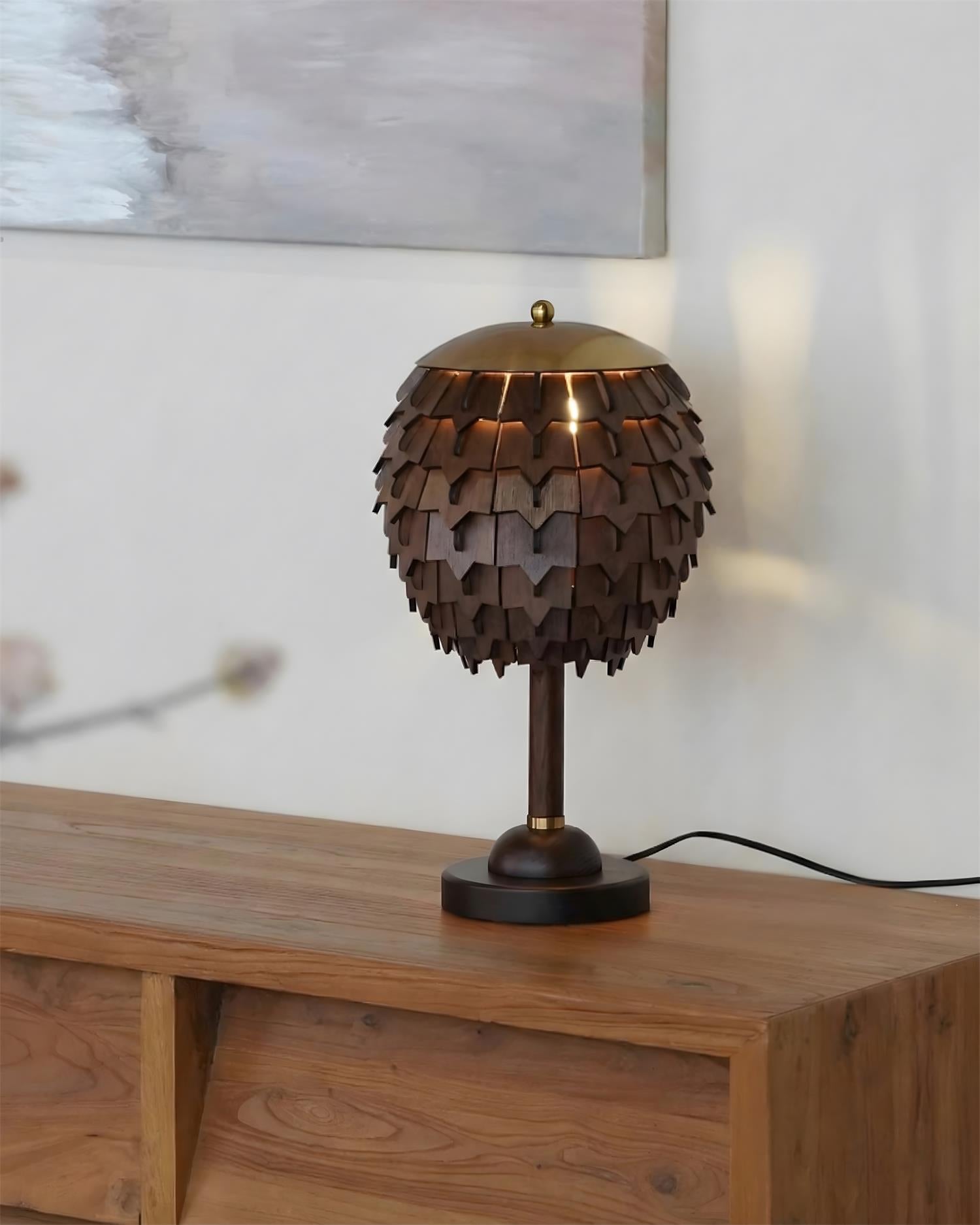 Pinecone Organic Wood Table Light