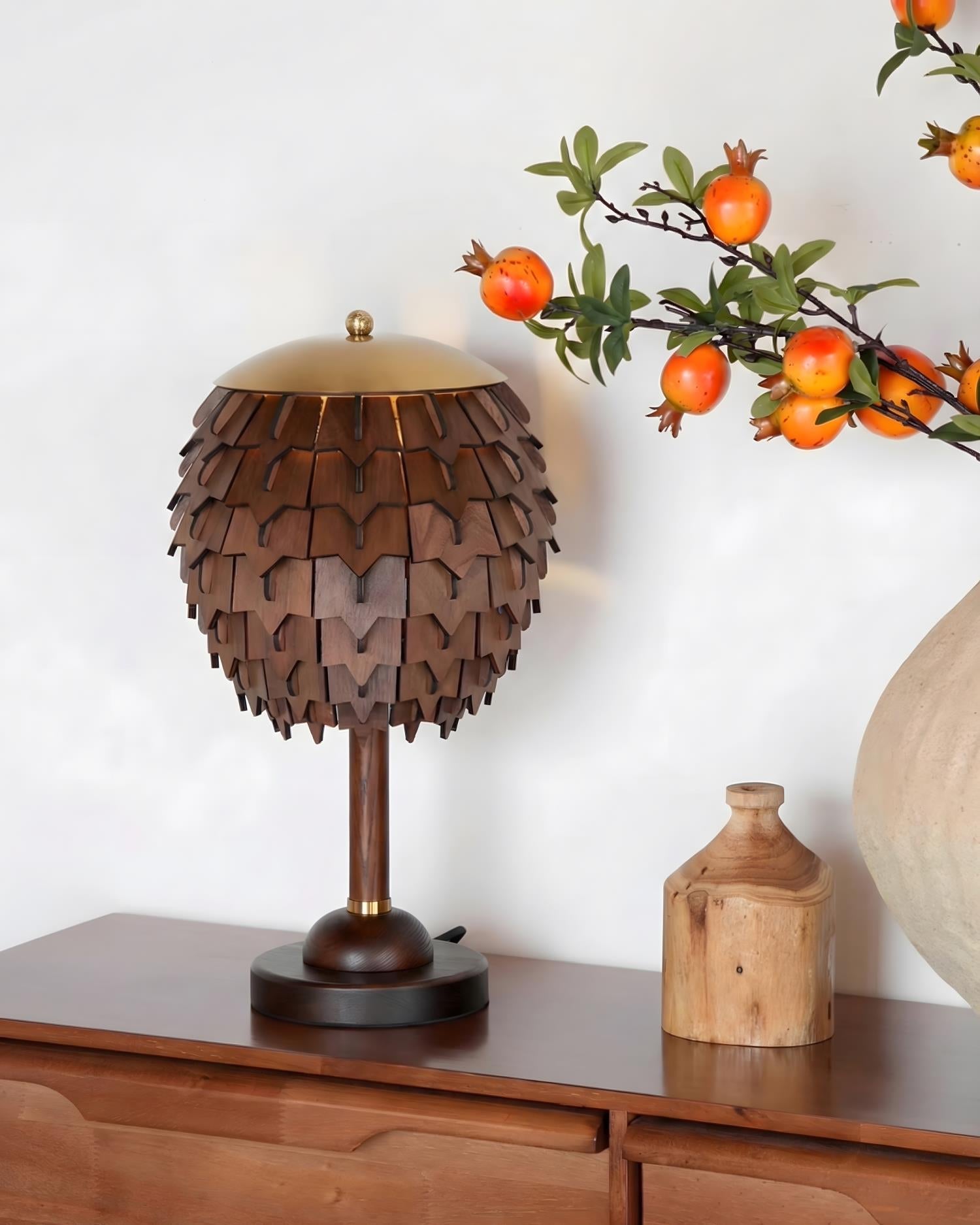 Pinecone Organic Wood Table Light