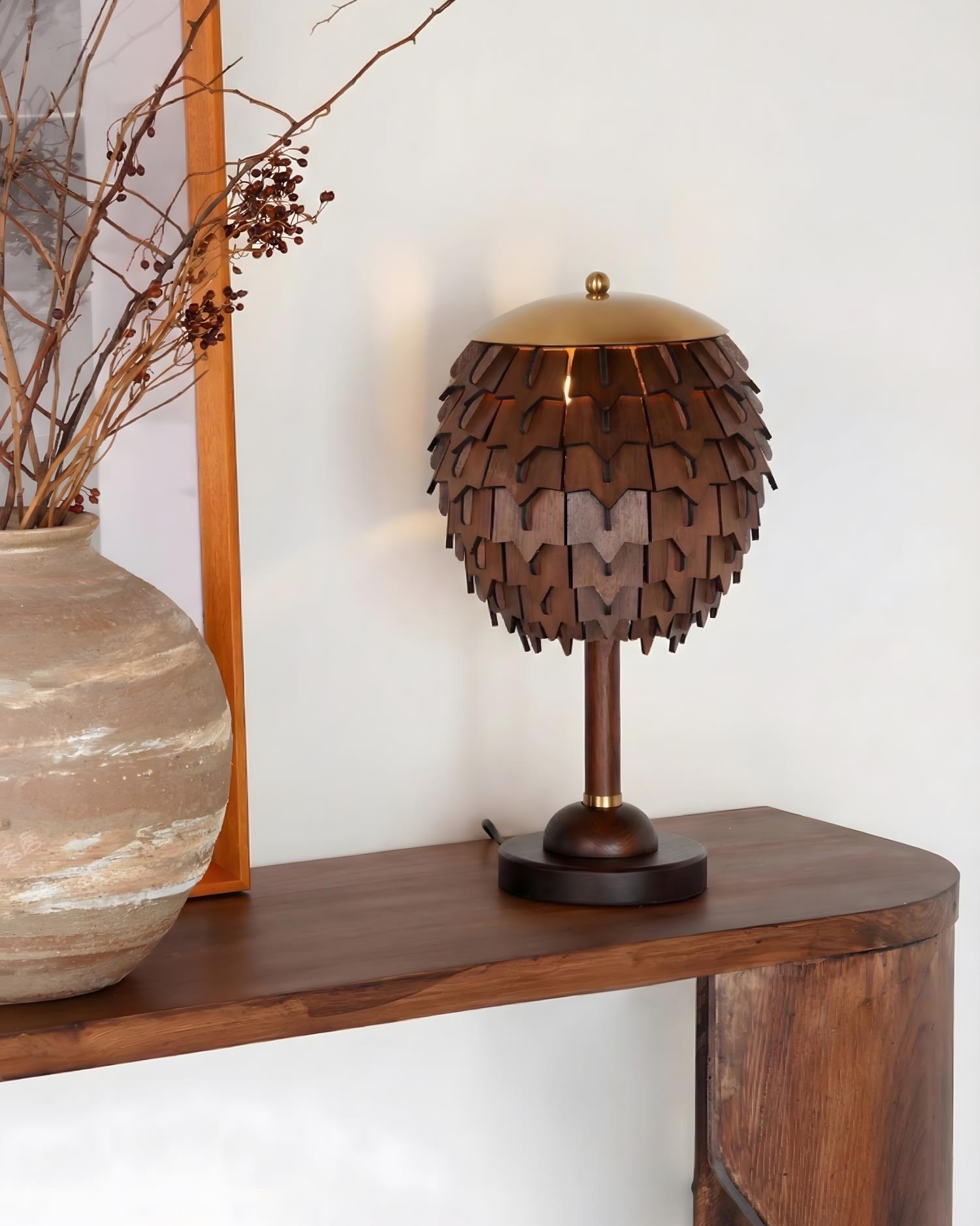 Pinecone Organic Wood Table Light