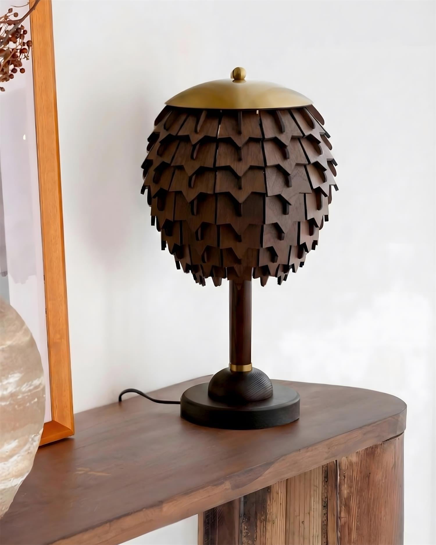 Pinecone Organic Wood Table Light