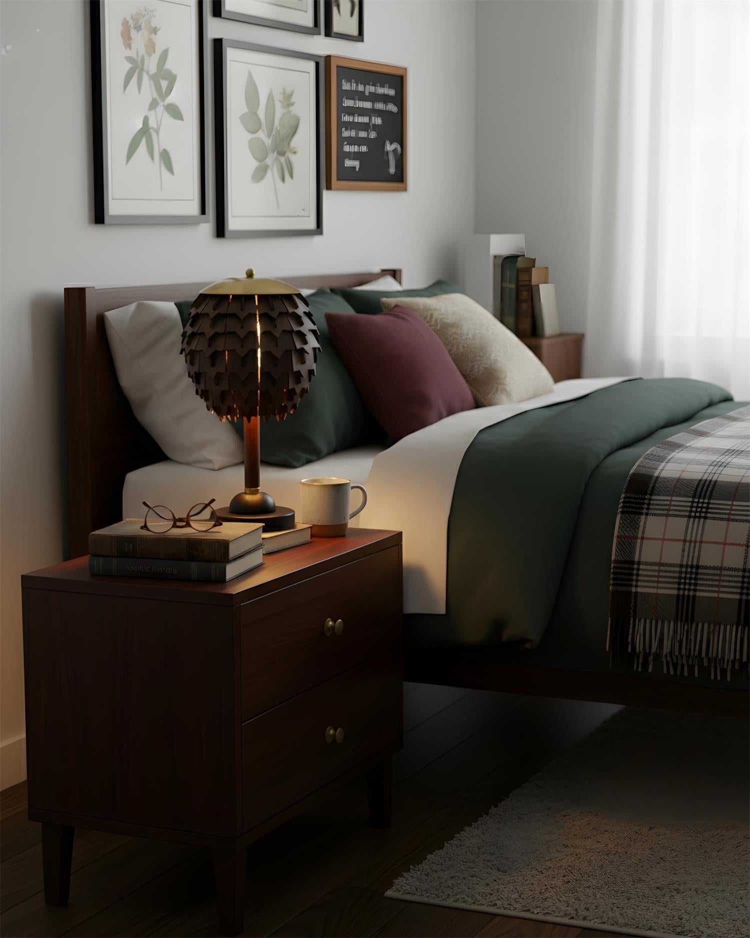 Pinecone Organic Wood Table Light