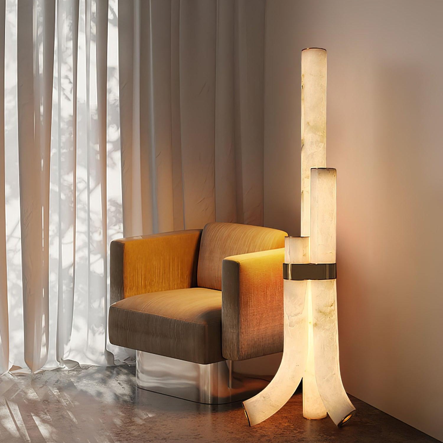 Orion Alabaster Floor Lamp - Blowlighting
