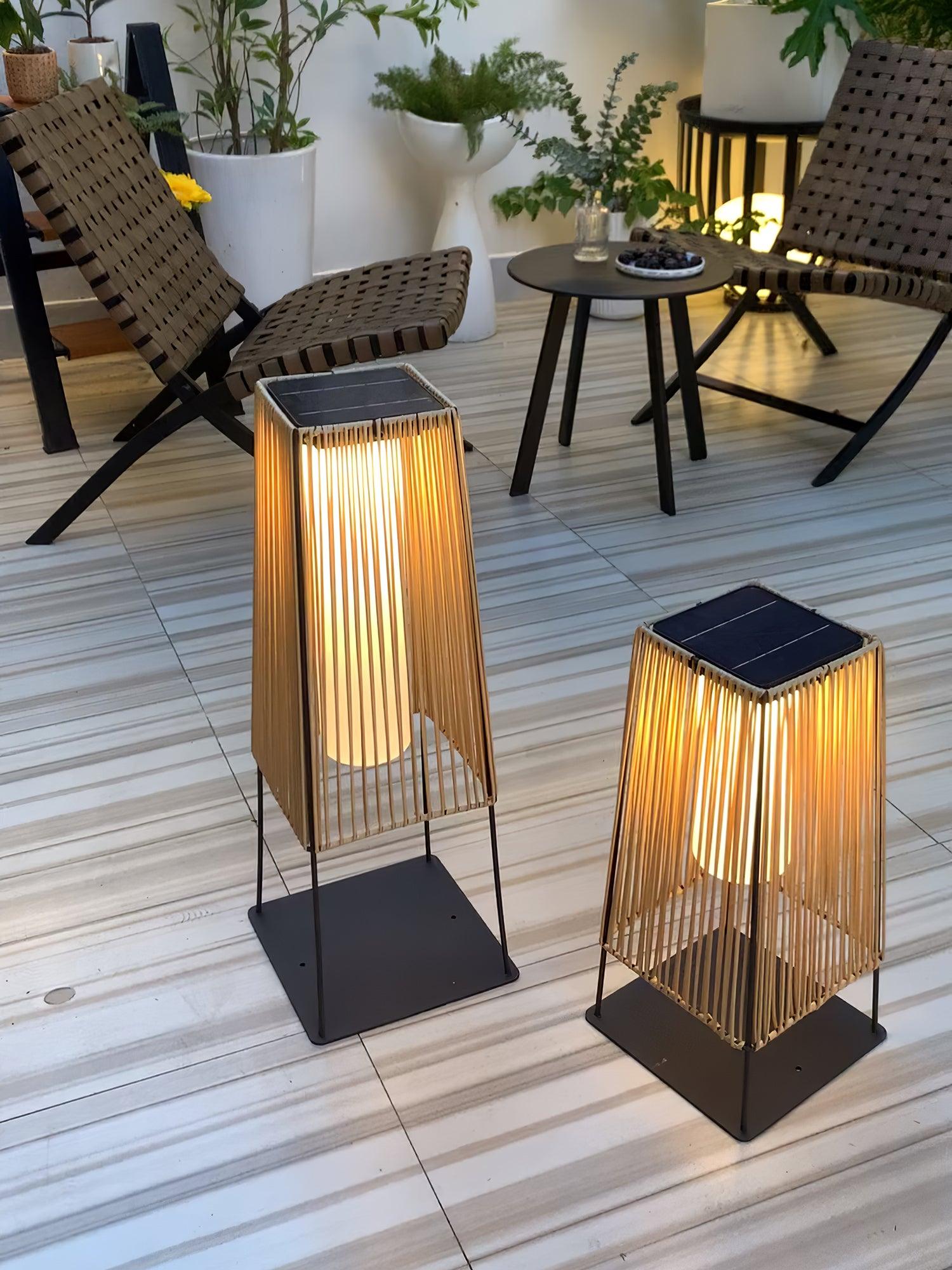 Plastic Rattan Outdoor Post Light - Blowlighting