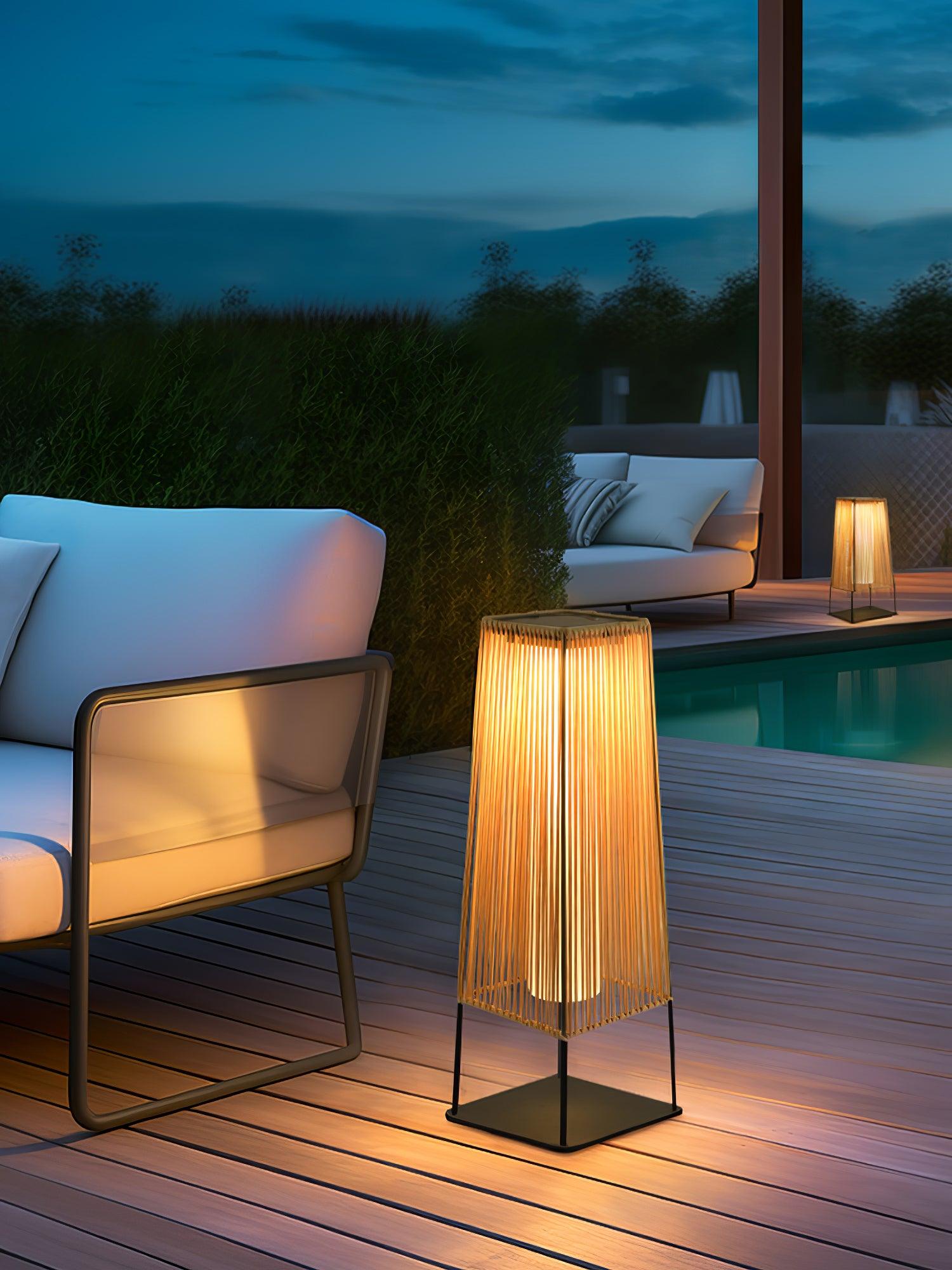Plastic Rattan Outdoor Post Light - Blowlighting
