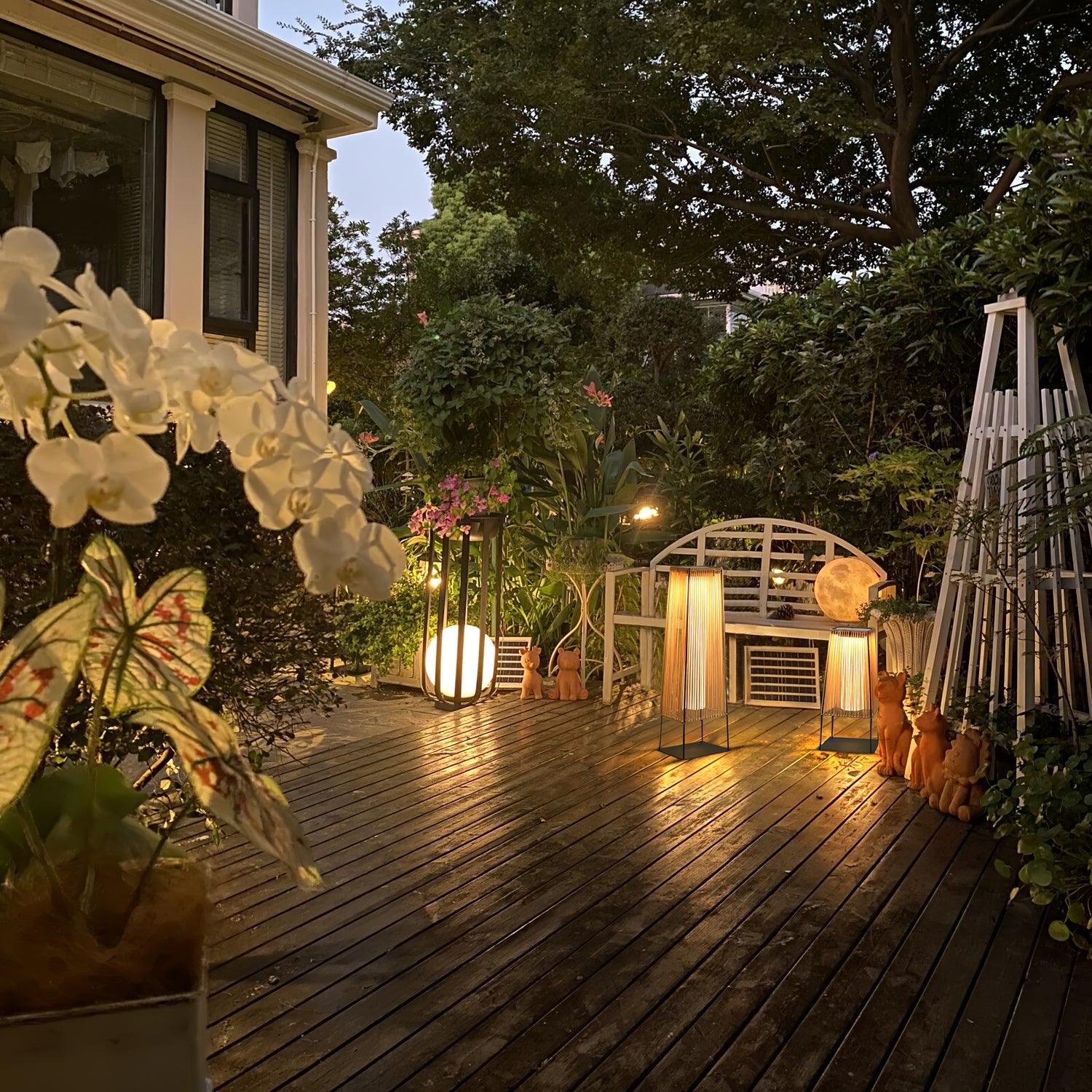Plastic Rattan Outdoor Post Light - Blowlighting