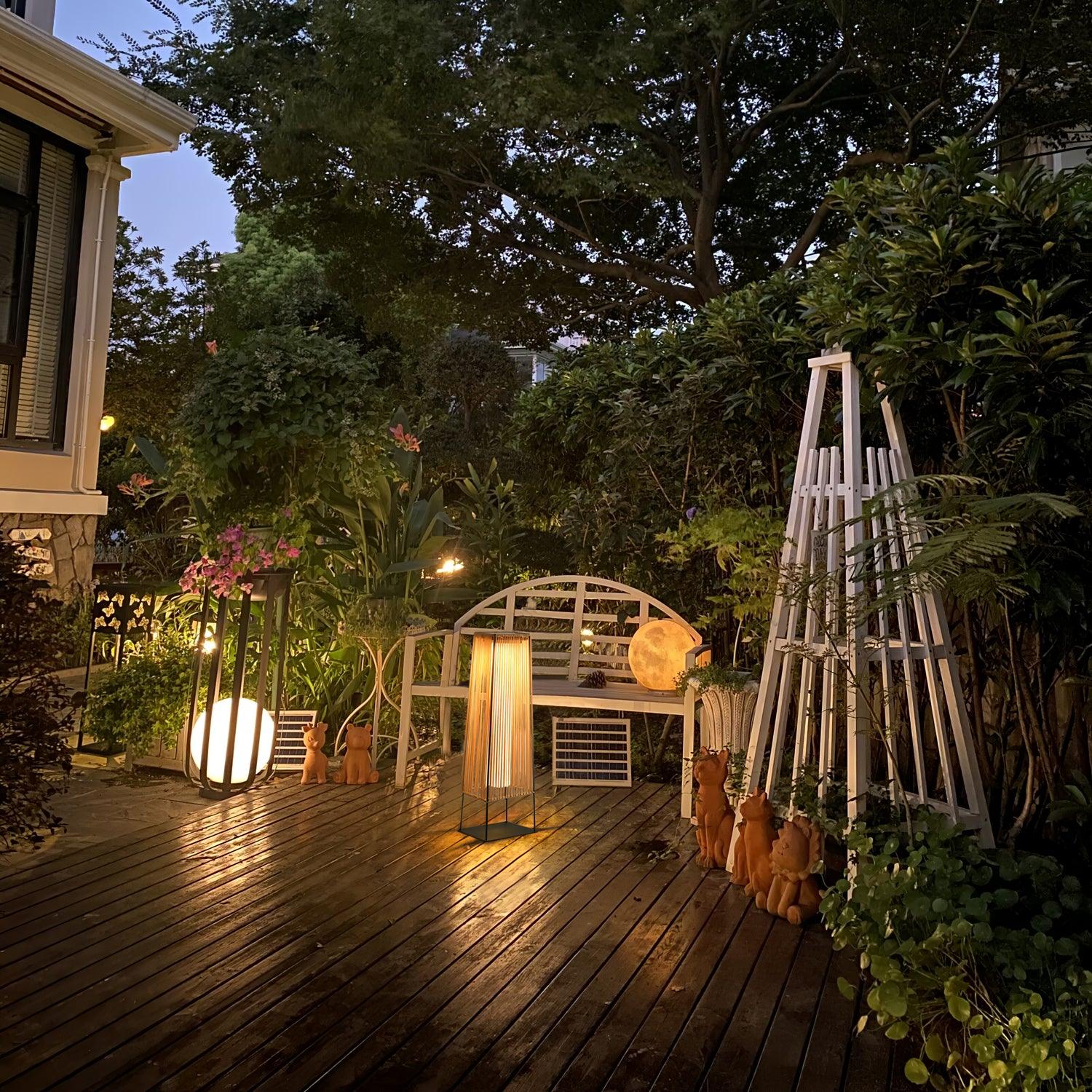 Plastic Rattan Outdoor Post Light - Blowlighting