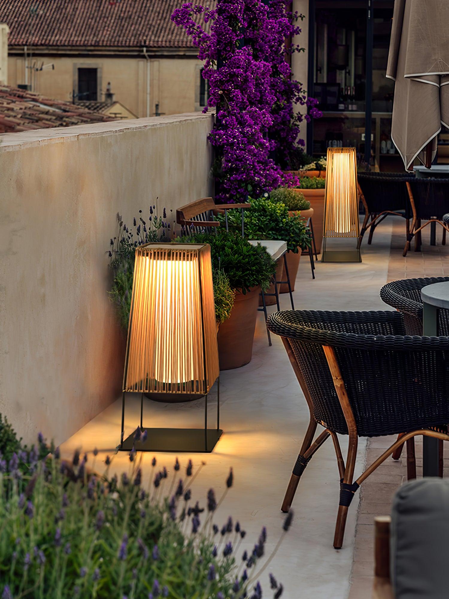 Plastic Rattan Outdoor Post Light - Blowlighting