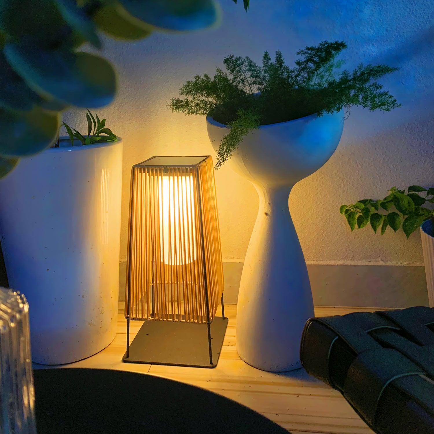 Plastic Rattan Outdoor Post Light - Blowlighting