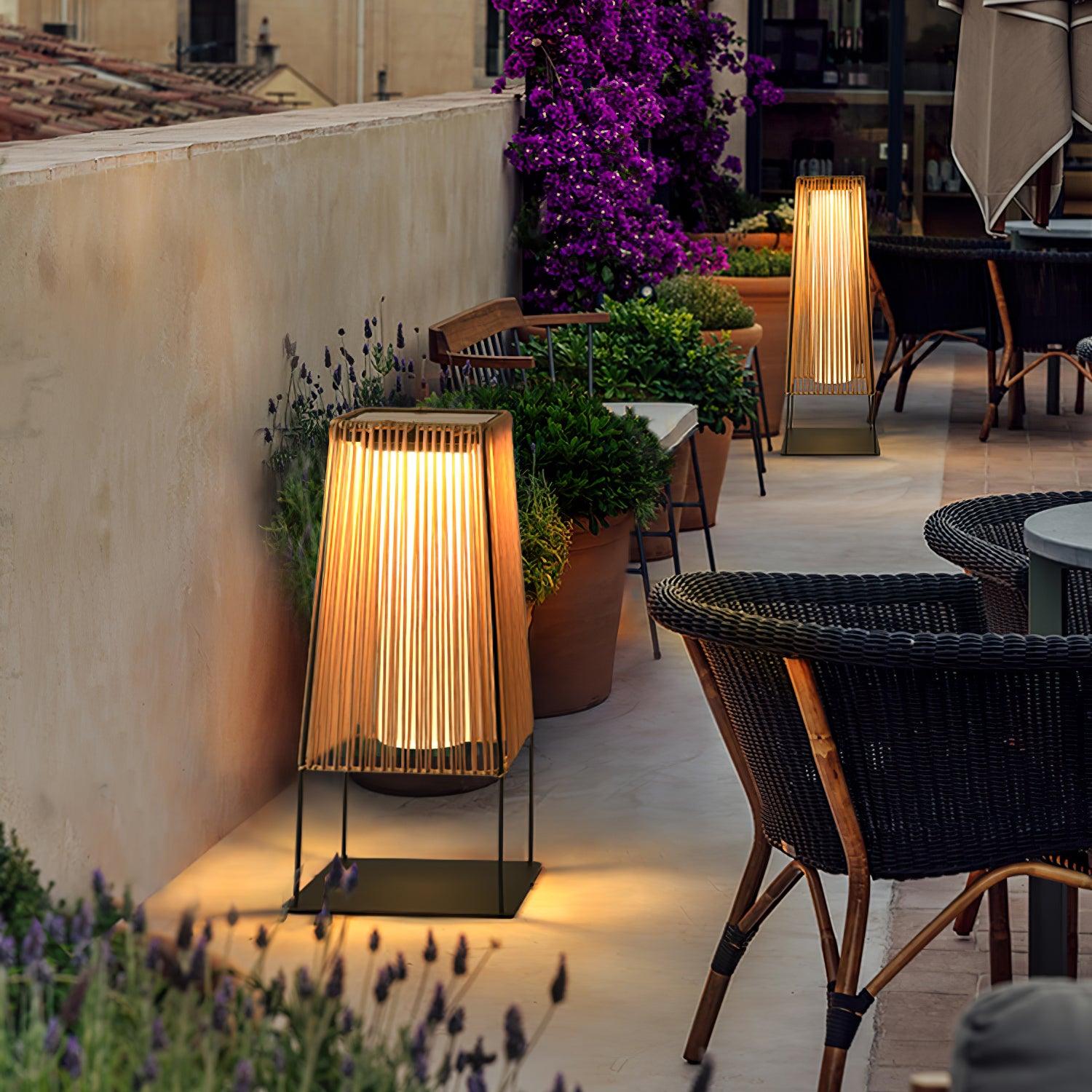 Plastic Rattan Outdoor Post Light - Blowlighting
