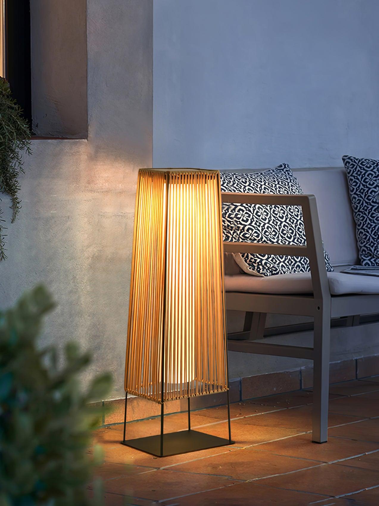 Plastic Rattan Outdoor Post Light - Blowlighting