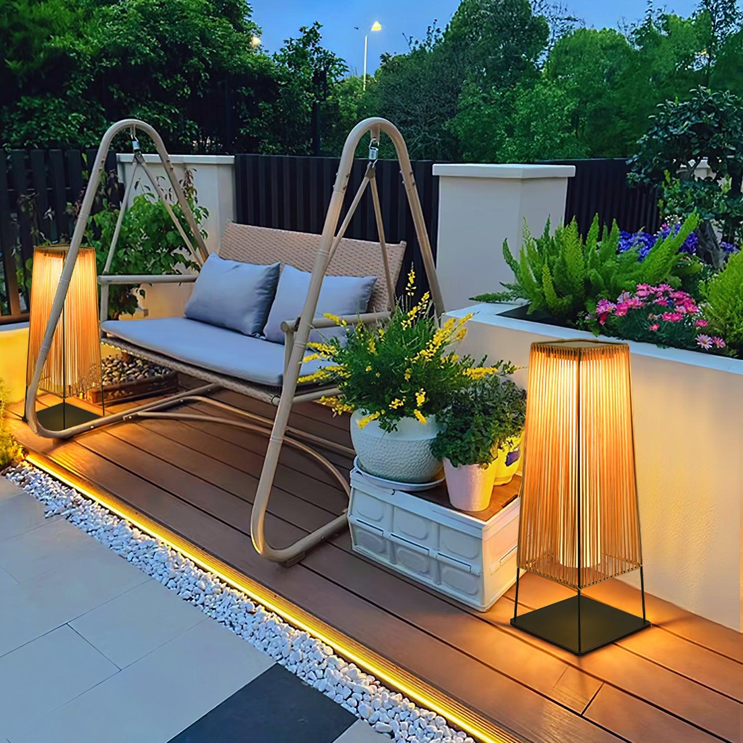 Plastic Rattan Outdoor Post Light - Blowlighting