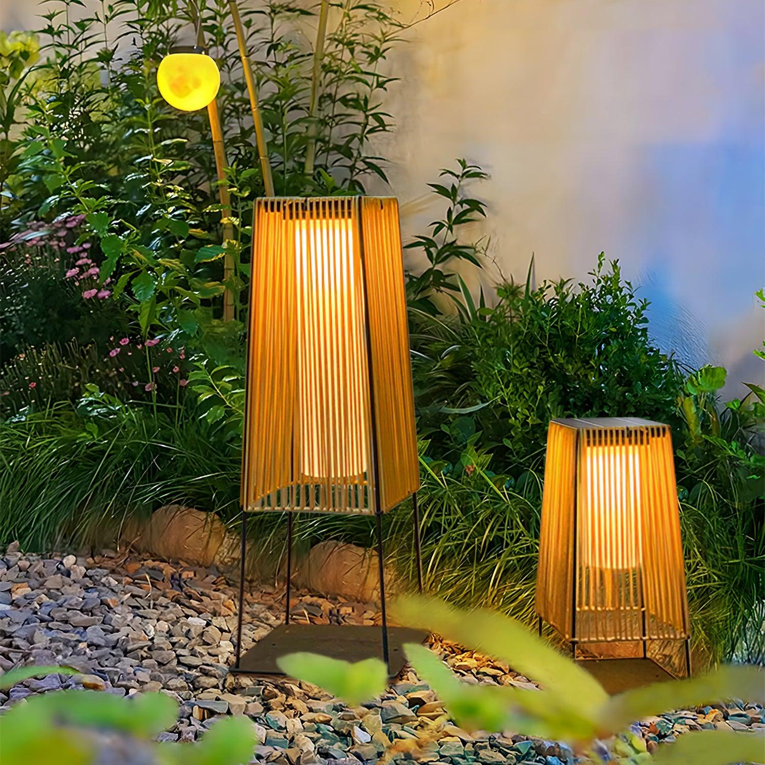 Plastic Rattan Outdoor Post Light - Blowlighting