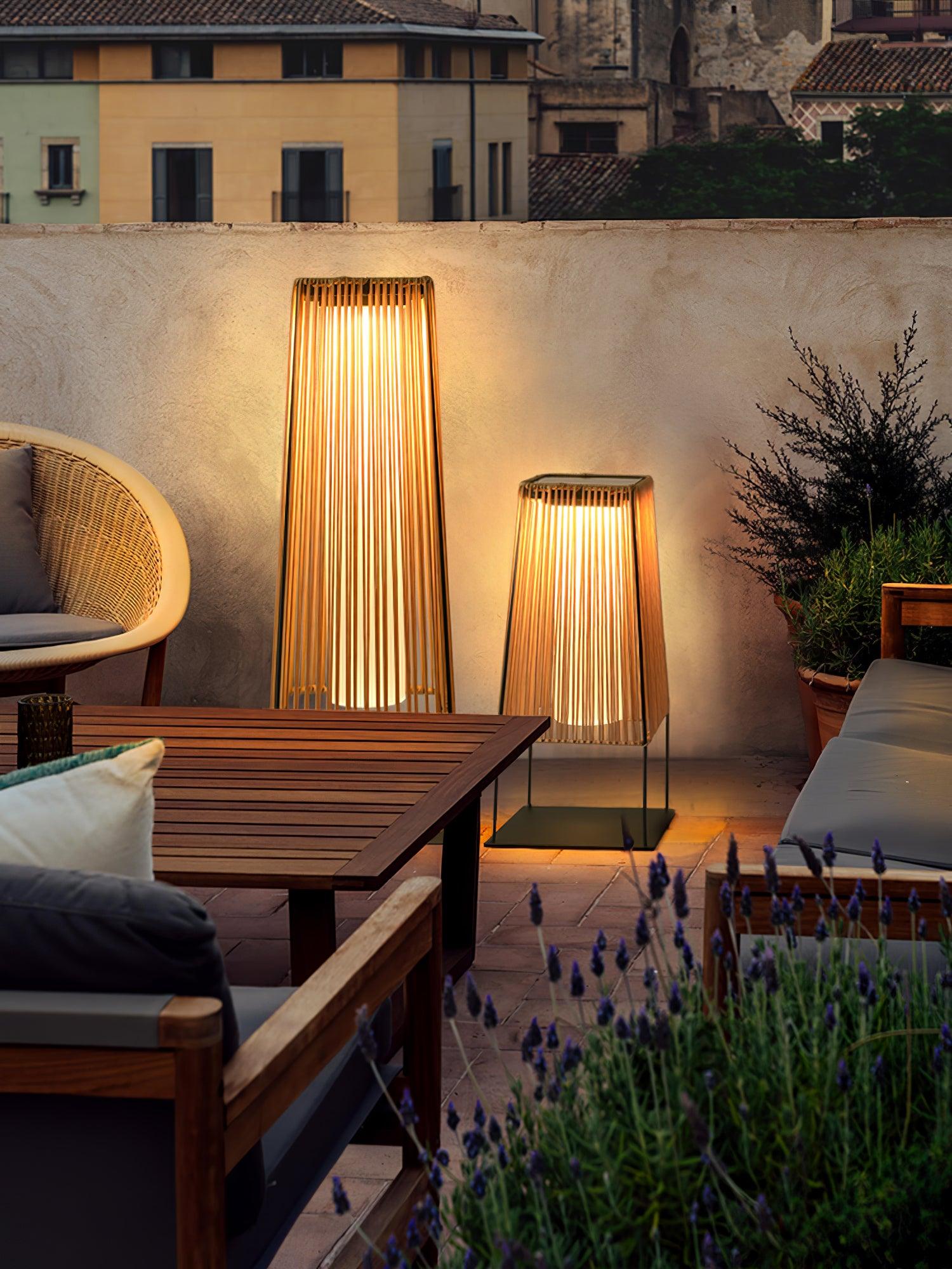 Plastic Rattan Outdoor Post Light - Blowlighting