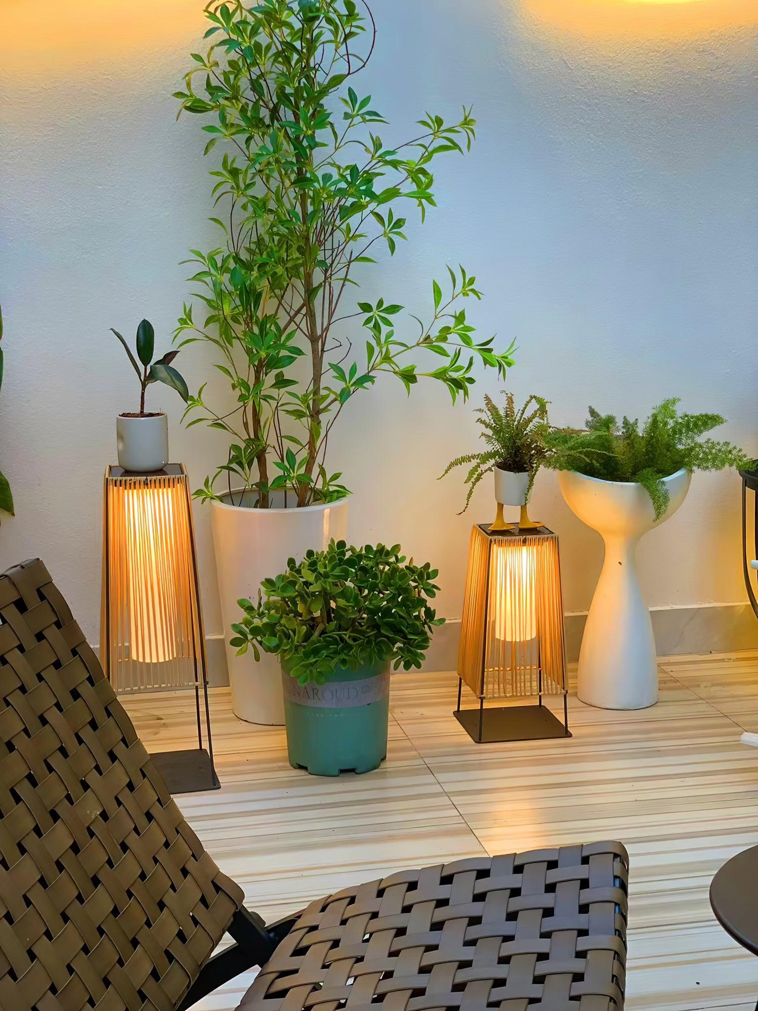 Plastic Rattan Outdoor Post Light - Blowlighting