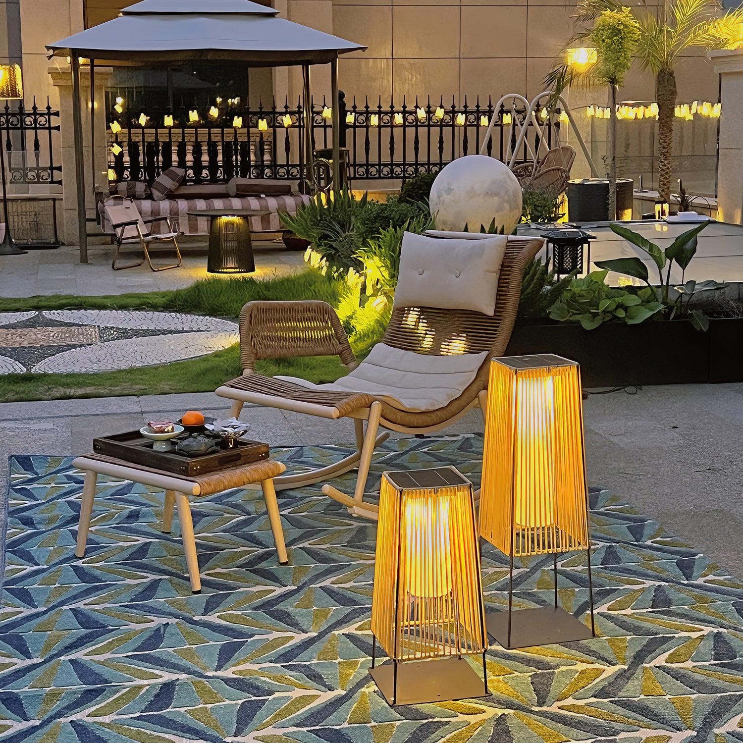 Plastic Rattan Outdoor Post Light - Blowlighting