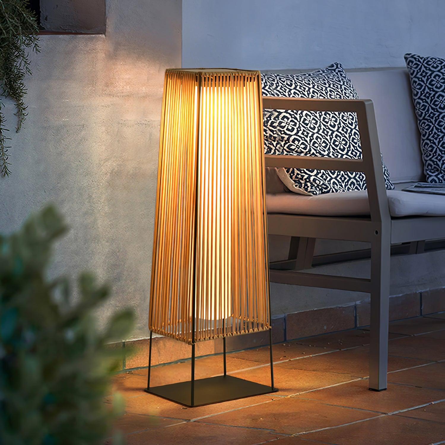 Plastic Rattan Outdoor Post Light - Blowlighting
