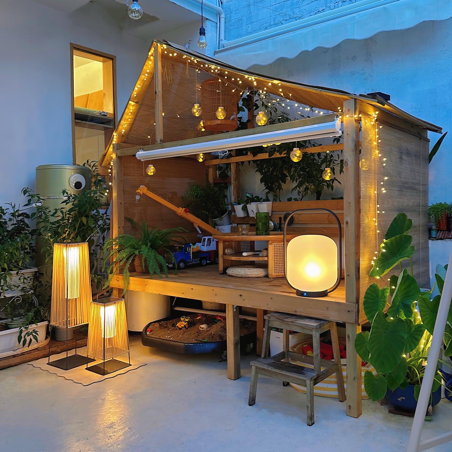 Plastic Rattan Outdoor Post Light - Blowlighting