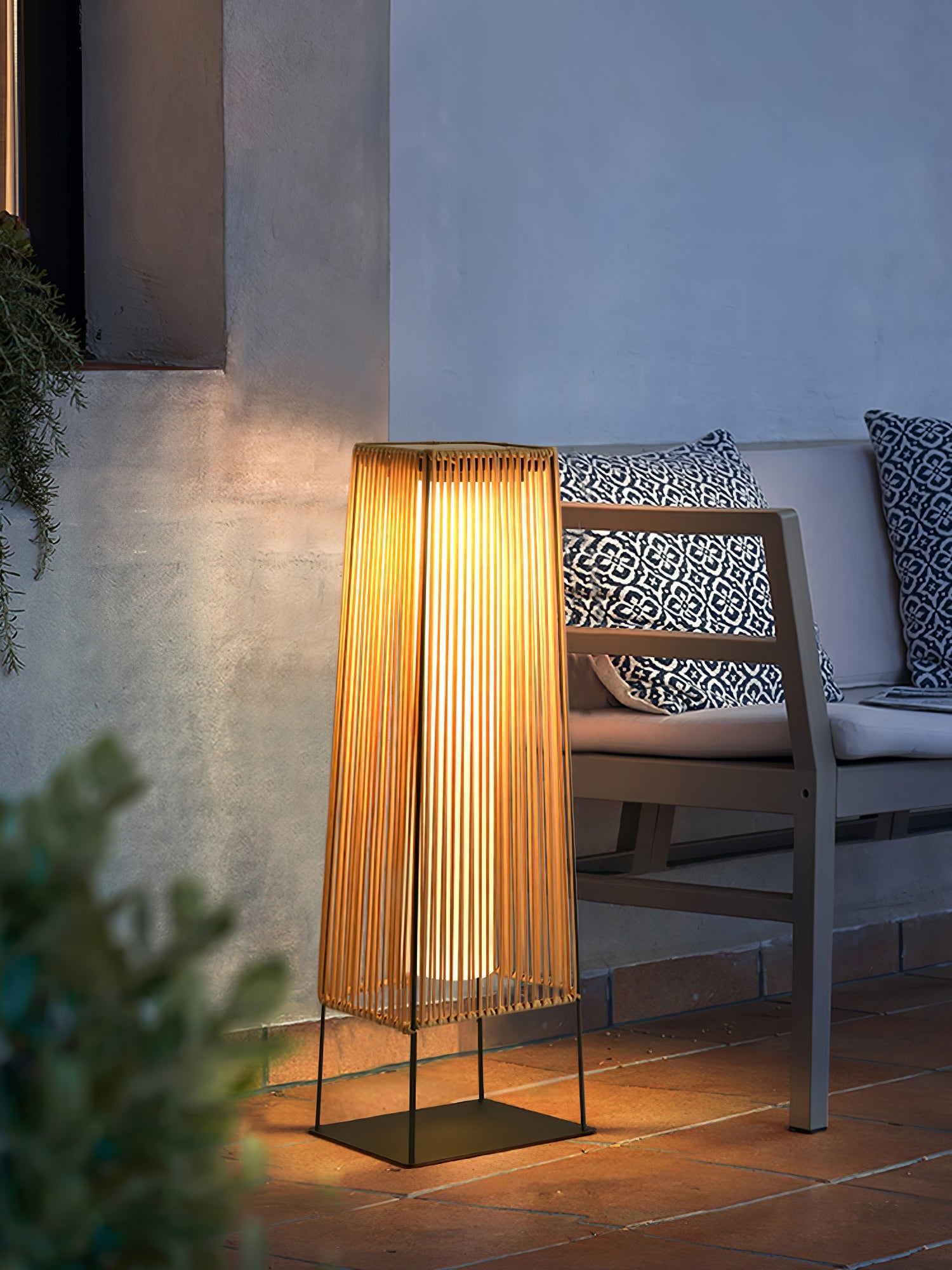 Plastic Rattan Outdoor Post Light - Blowlighting