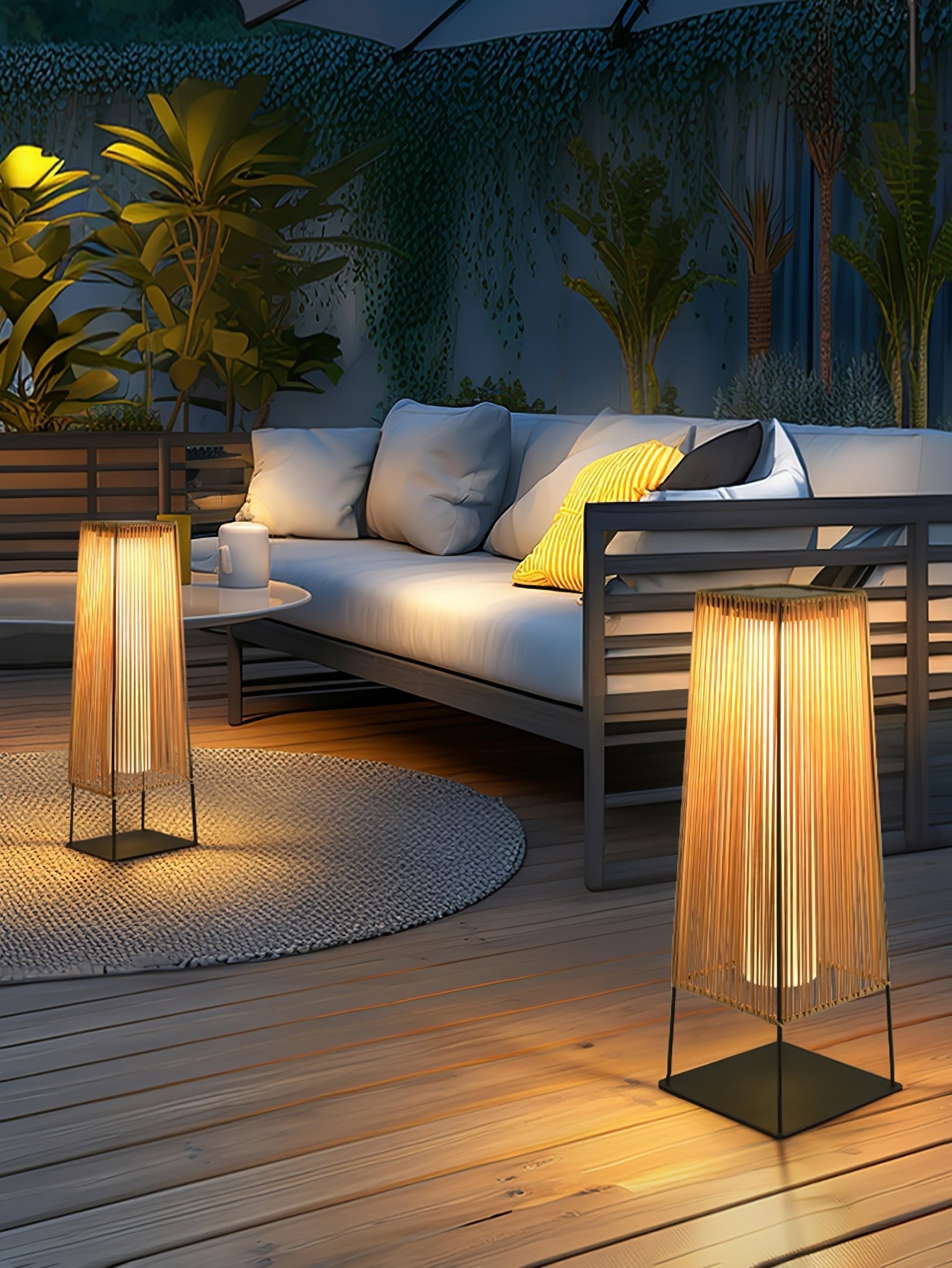 Plastic Rattan Outdoor Post Light - Blowlighting