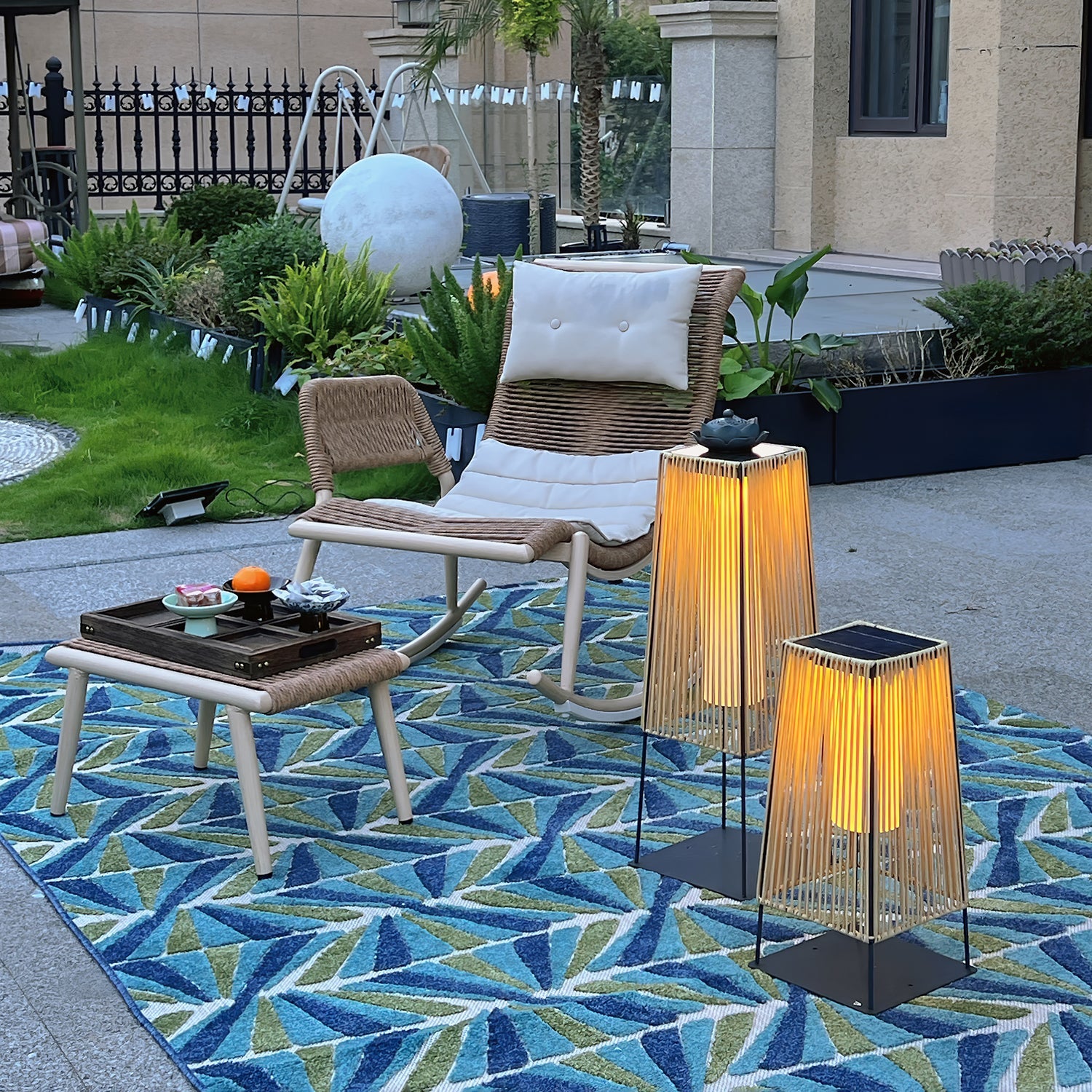 Plastic Rattan Outdoor Post Light - Blowlighting