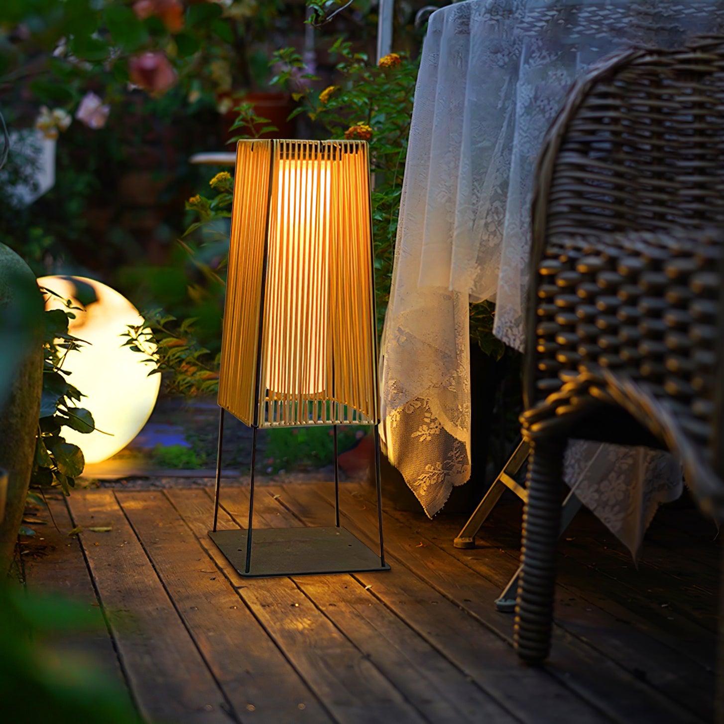 Plastic Rattan Outdoor Post Light - Blowlighting