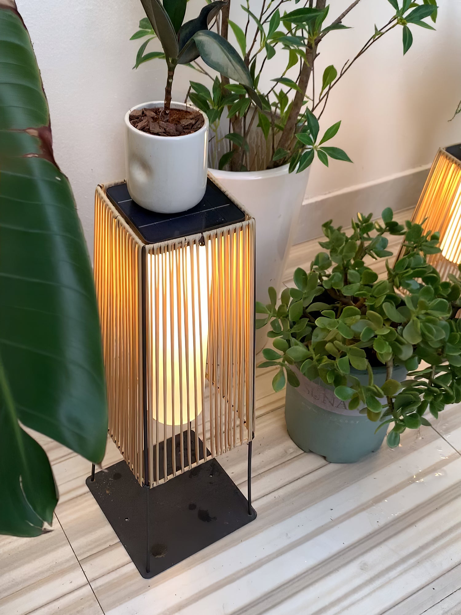 Plastic Rattan Outdoor Post Light - Blowlighting