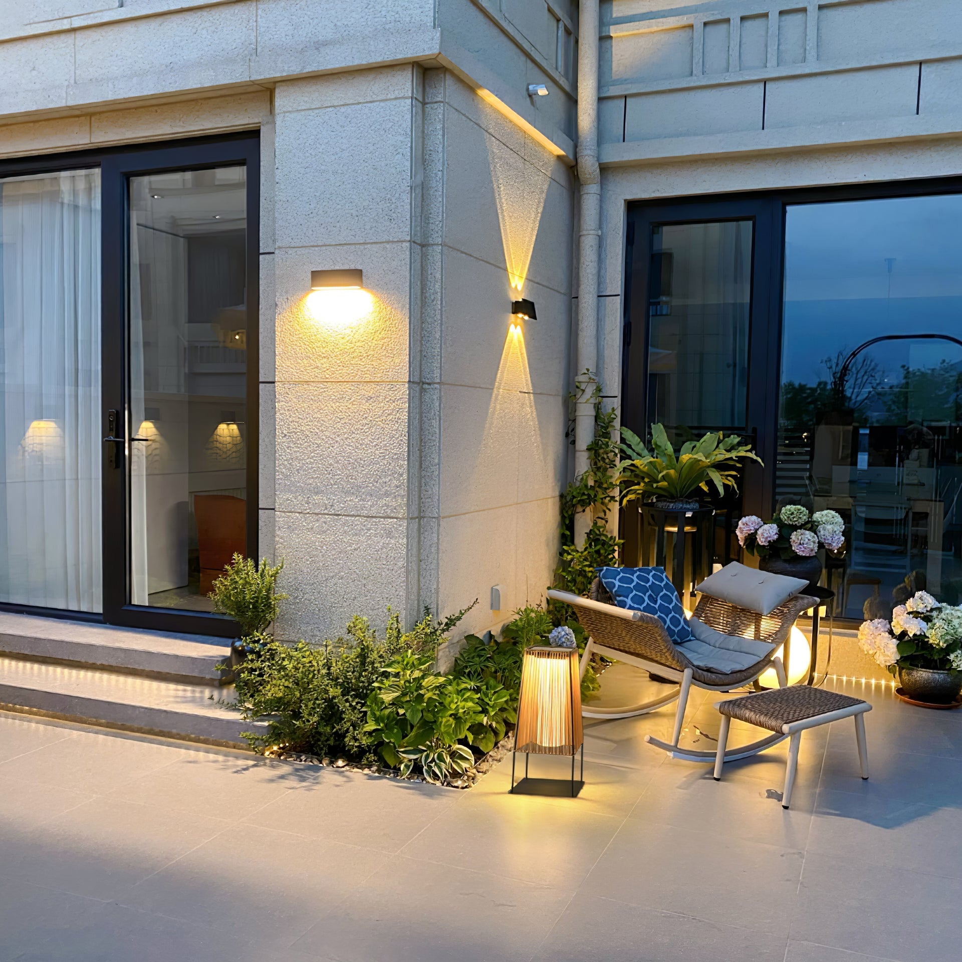 Plastic Rattan Outdoor Post Light - Blowlighting