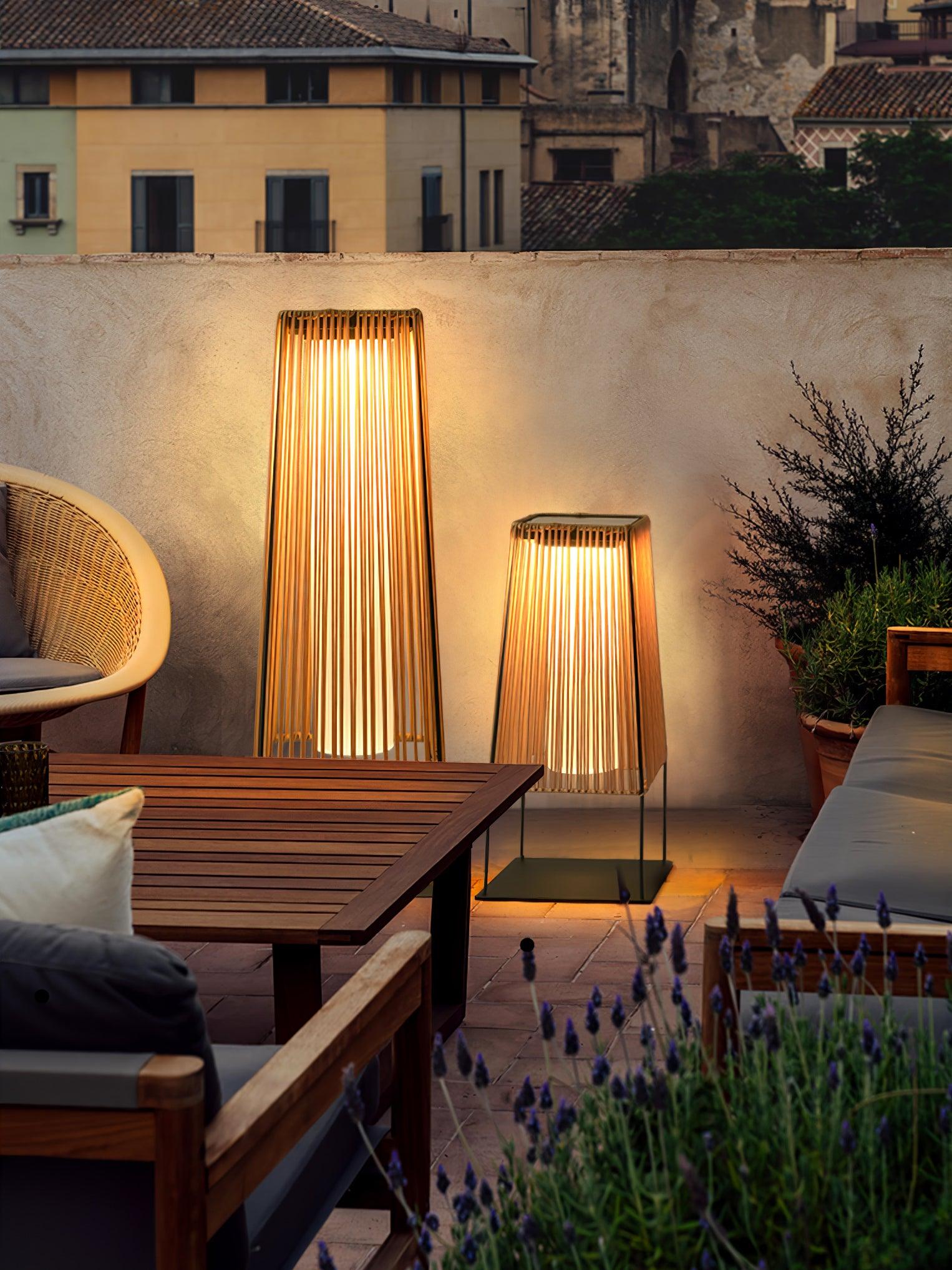 Plastic Rattan Outdoor Post Light - Blowlighting