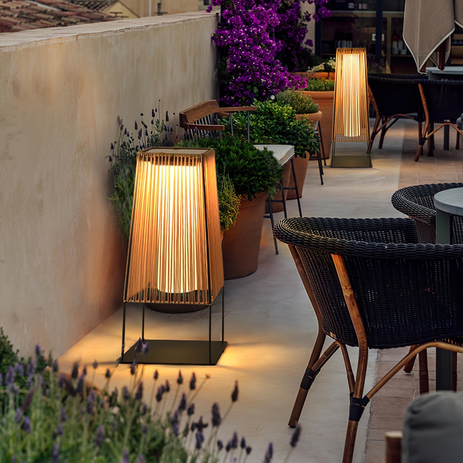 Plastic Rattan Outdoor Post Light - Blowlighting