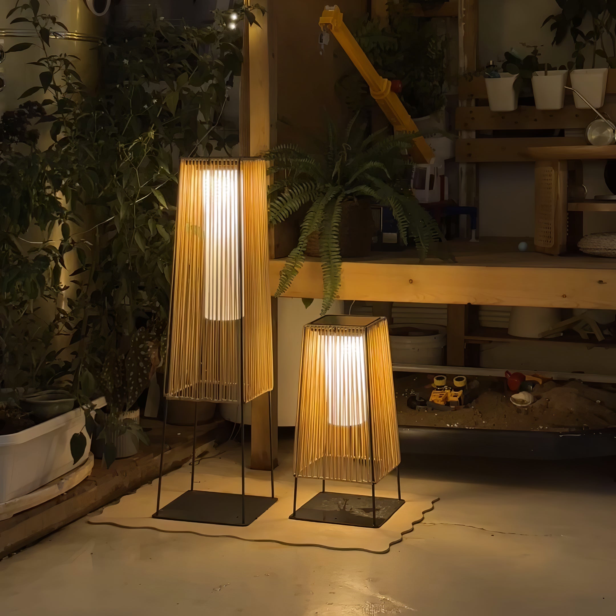 Plastic Rattan Outdoor Post Light - Blowlighting