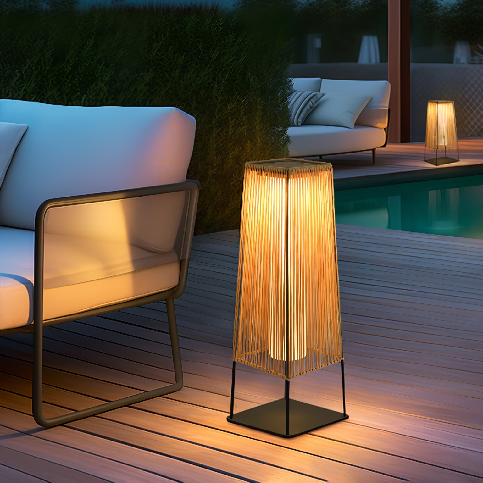 Plastic Rattan Outdoor Post Light - Blowlighting