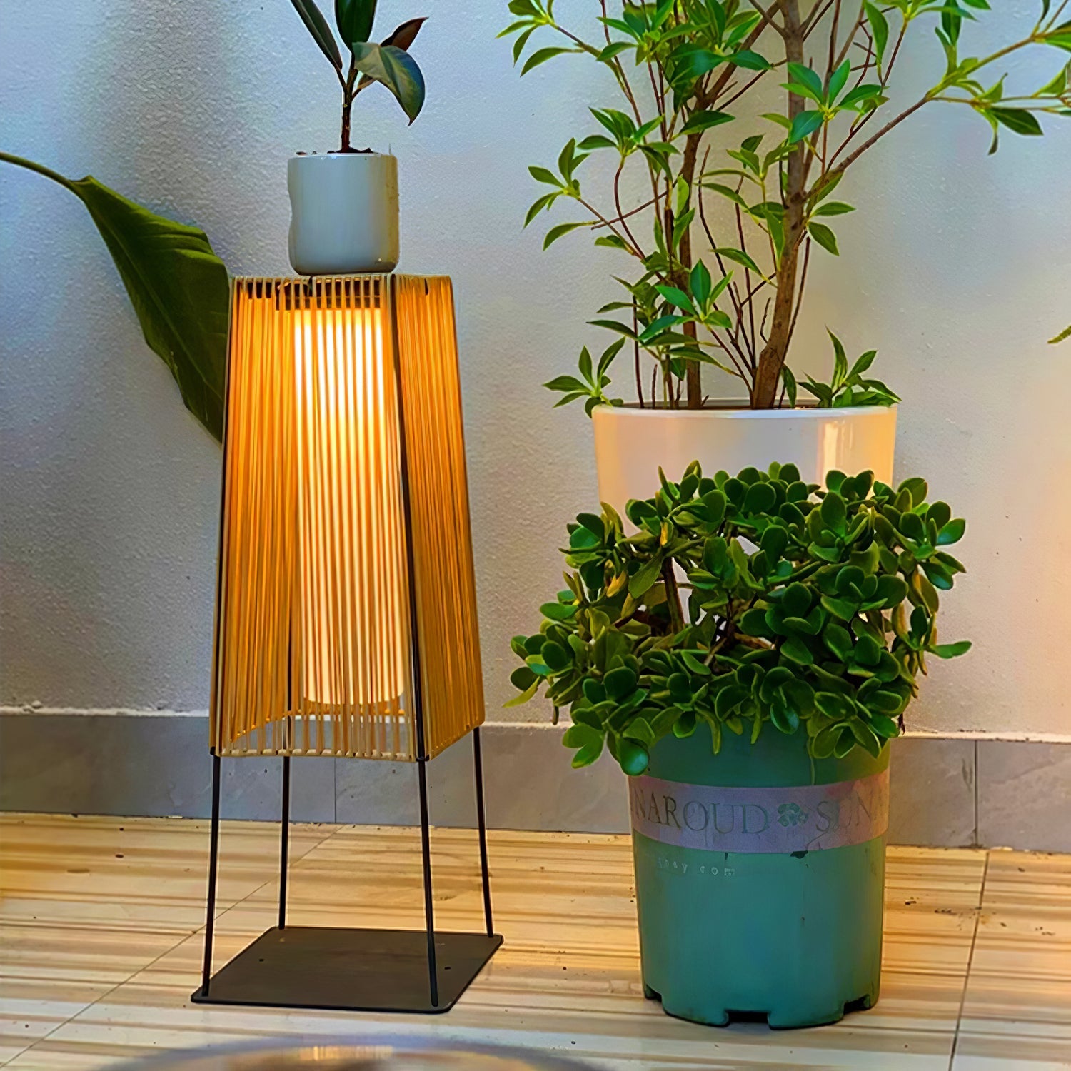 Plastic Rattan Outdoor Post Light - Blowlighting