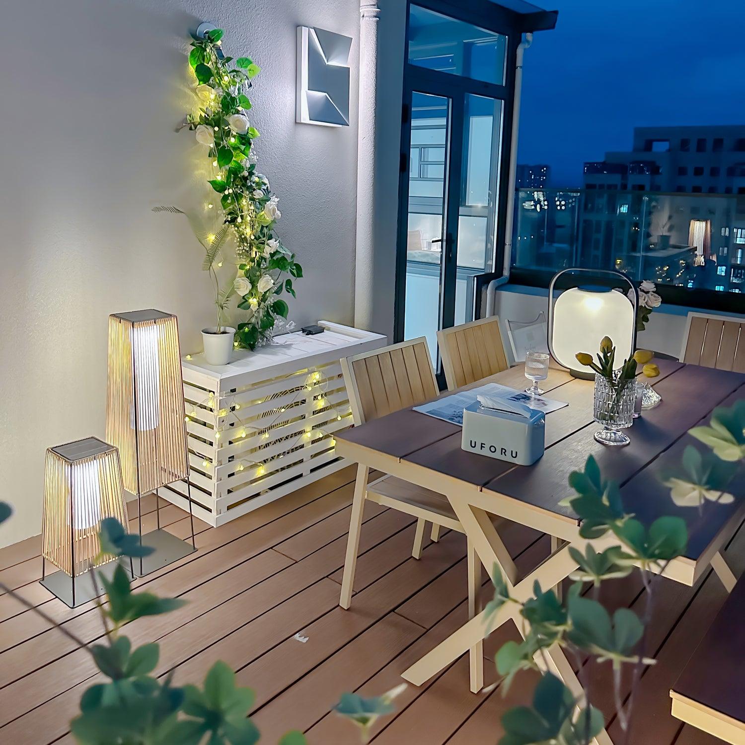 Plastic Rattan Outdoor Post Light - Blowlighting